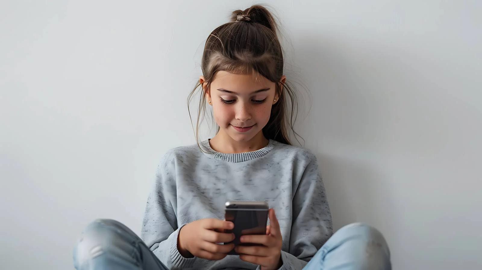 Young Girl with Mobile Phone — free download from Dotvec