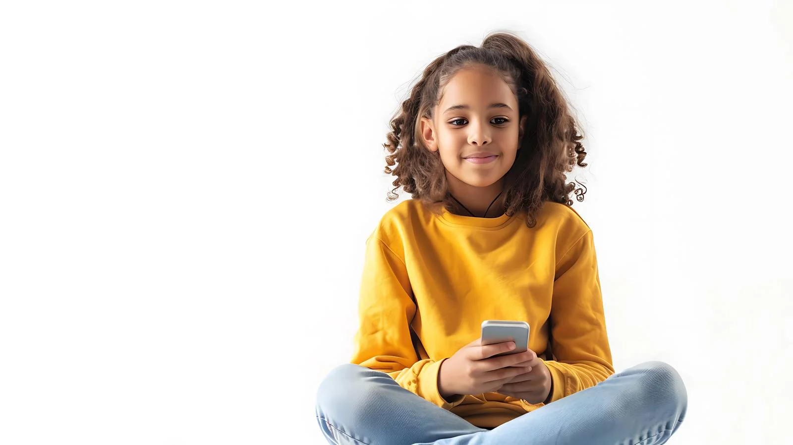 Young Girl Using Mobile Phone — free download from Dotvec