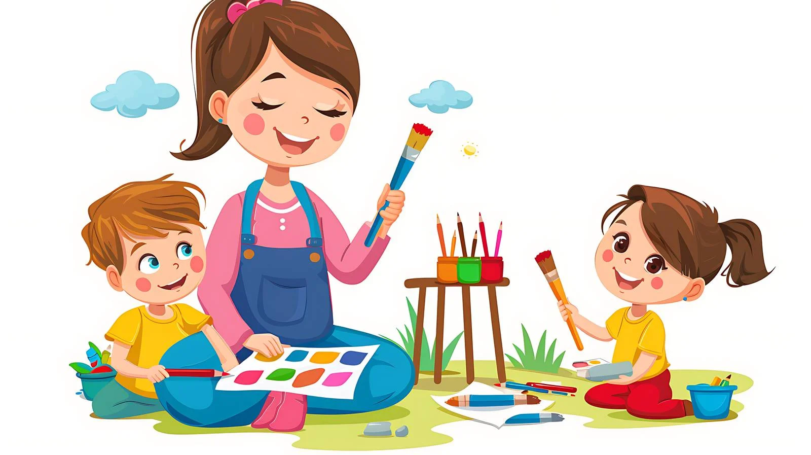 Engaging Preschool Art Class — free download from Dotvec