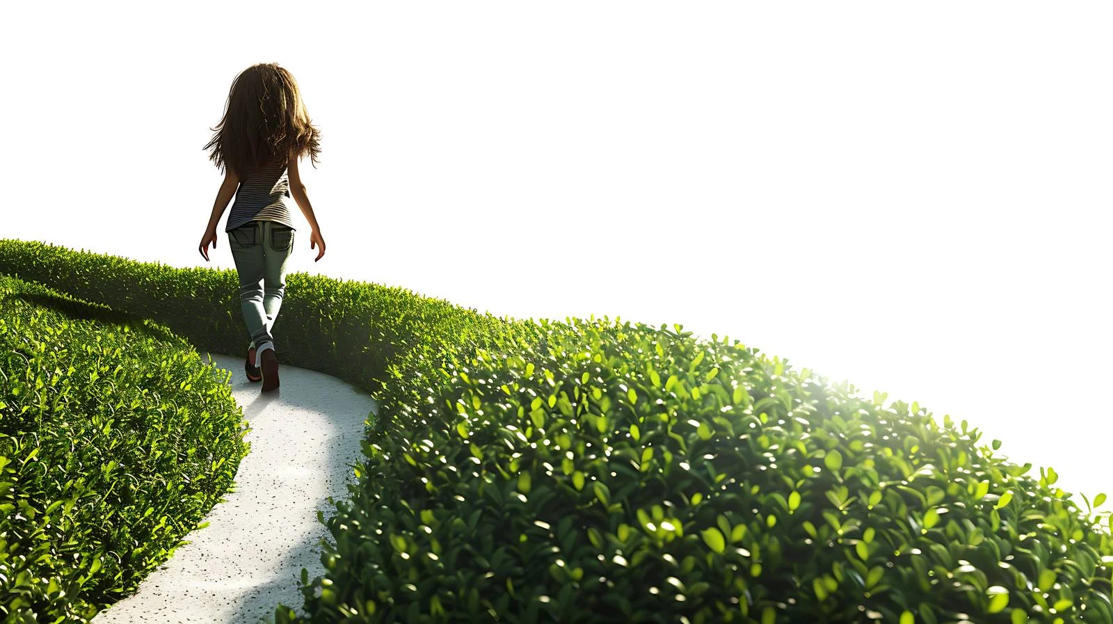 Serene Pre-teen Strolling Garden Path — free download from Dotvec