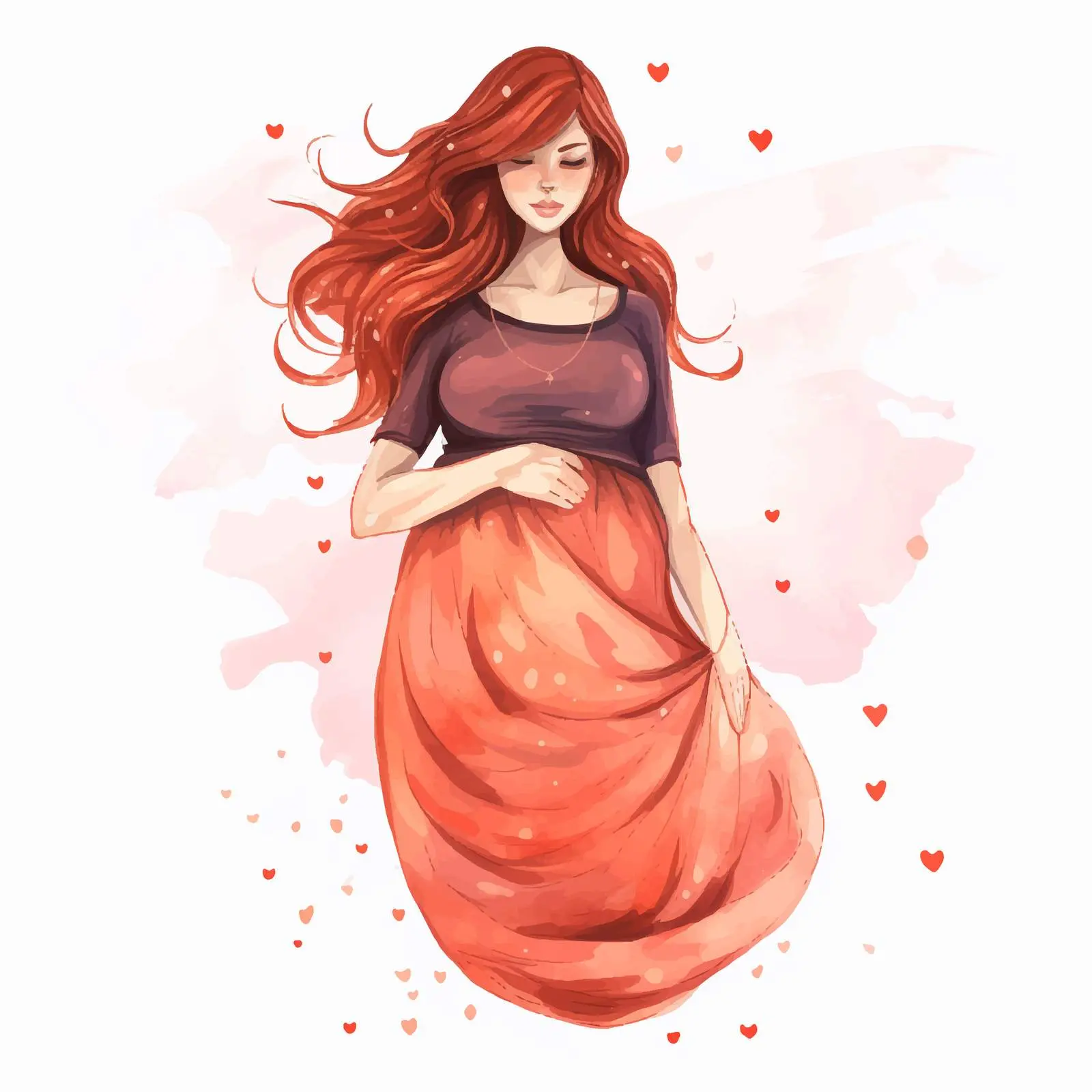 Pregnant Woman Banner with Big Belly Decoration – free expectant mother image from Dotvec