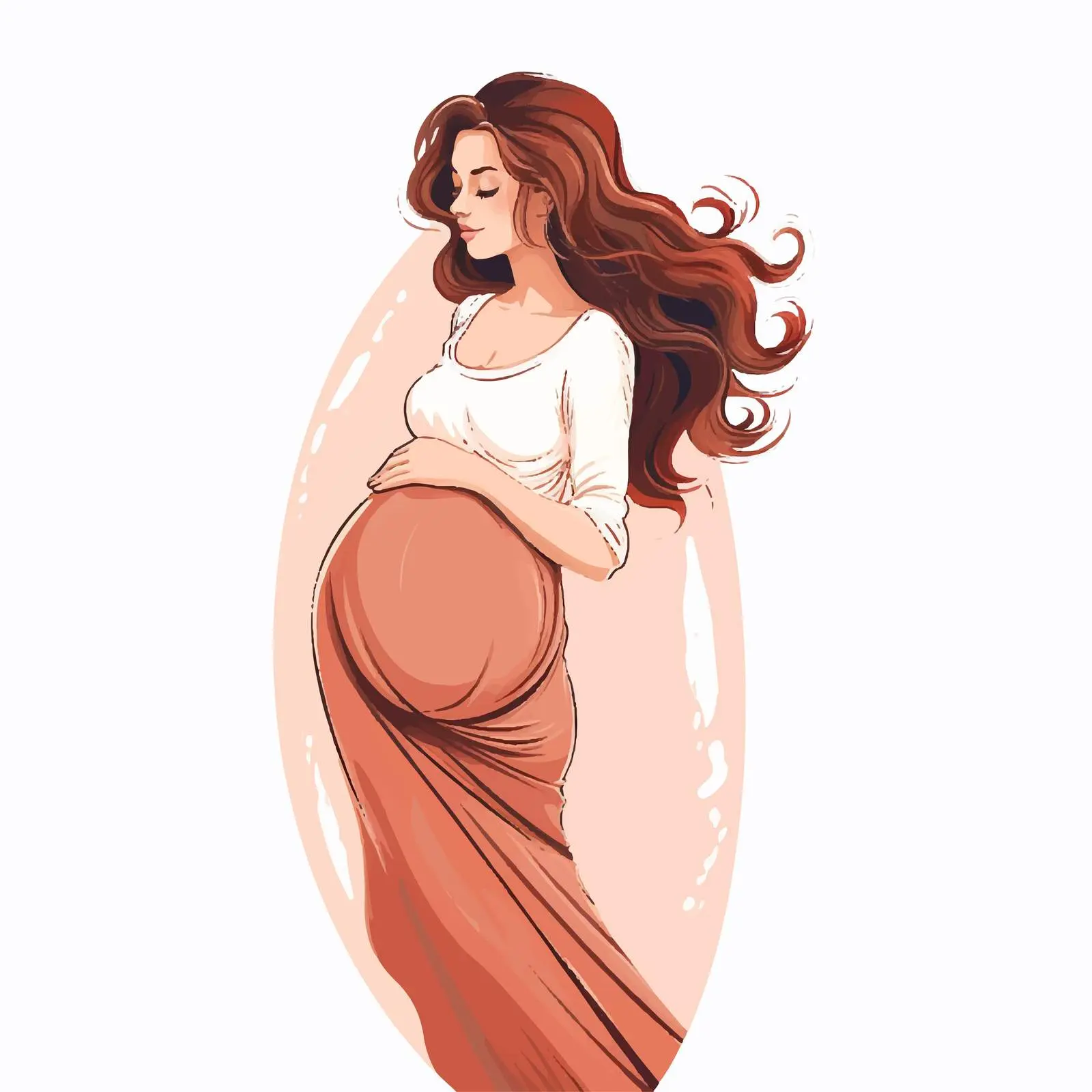 Minimalist Illustration of Pregnant Girl – free art for home image from Dotvec