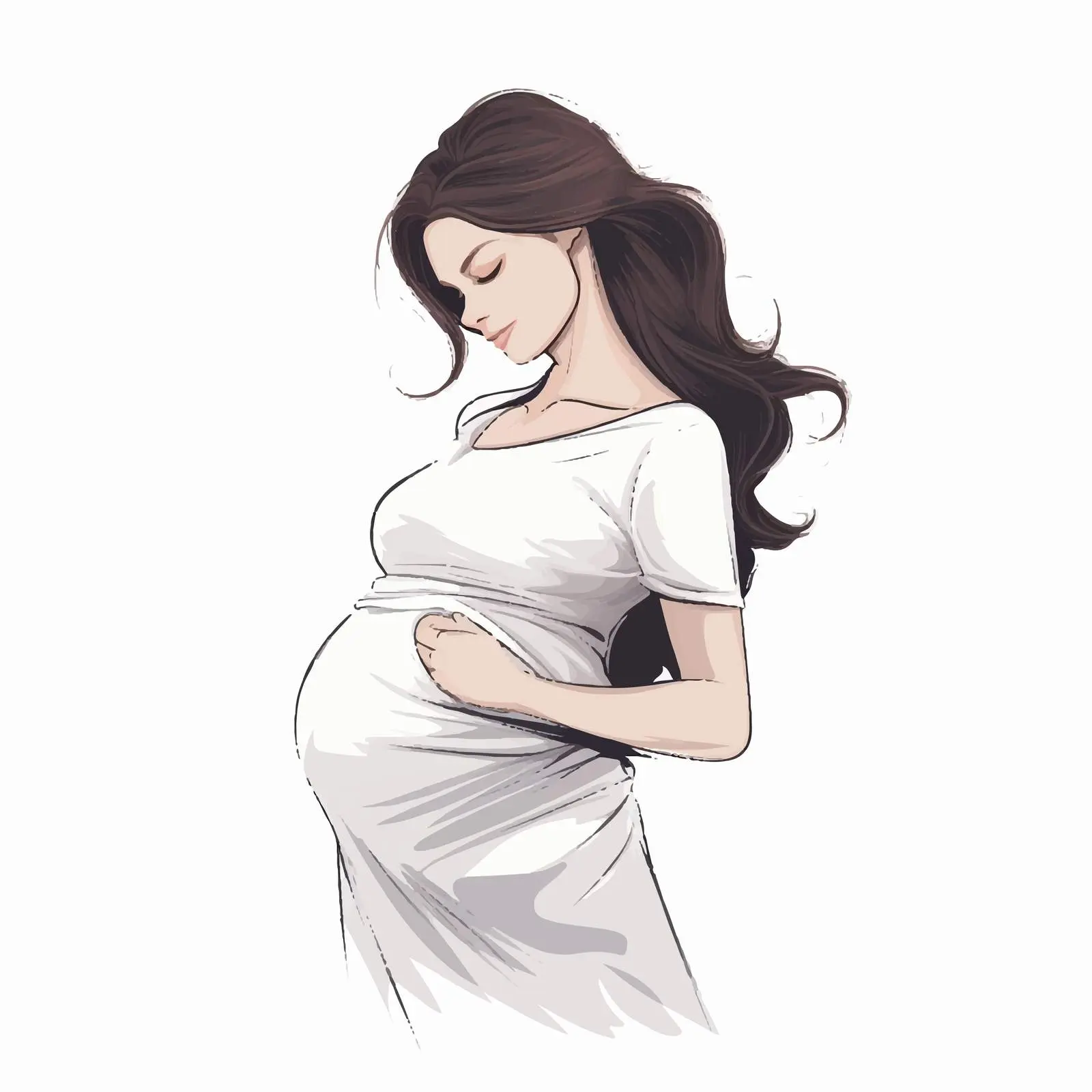 Minimalist Pregnant Woman Artwork — free download from Dotvec