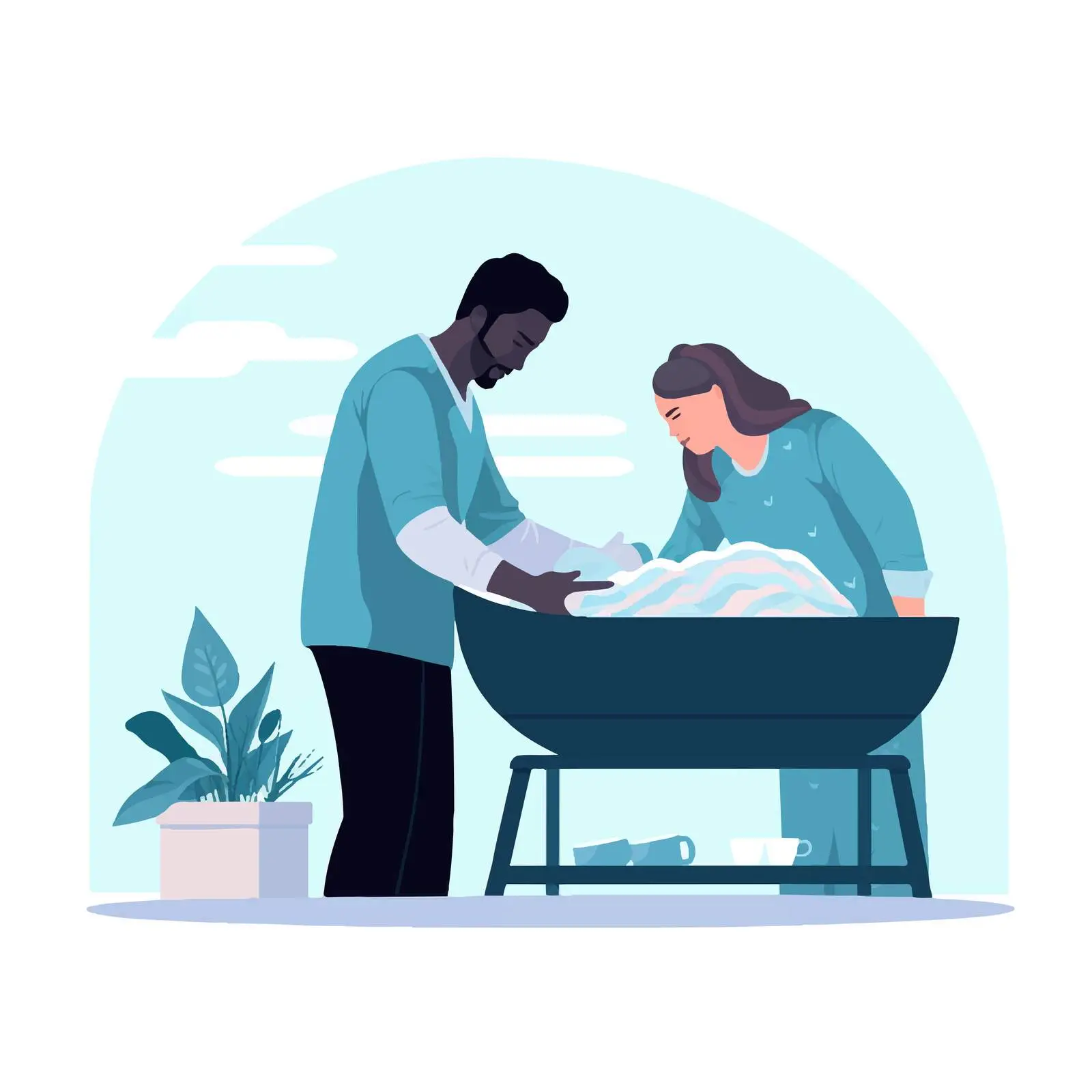 Home Water Birth with Husband's Support — free download from Dotvec