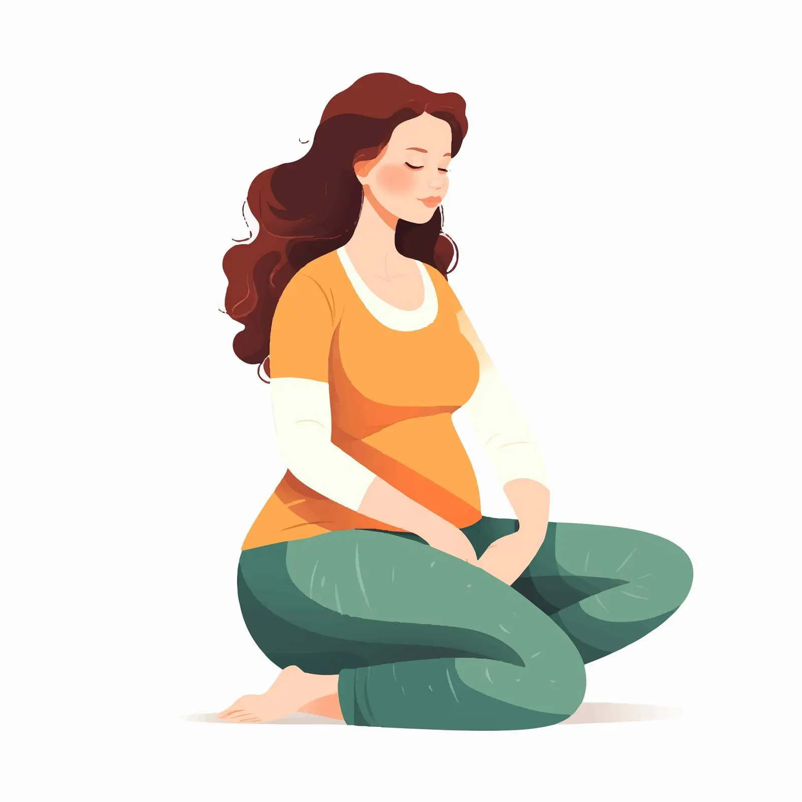 Pregnant Woman Meditating in Yoga Pose – free crossed image from Dotvec