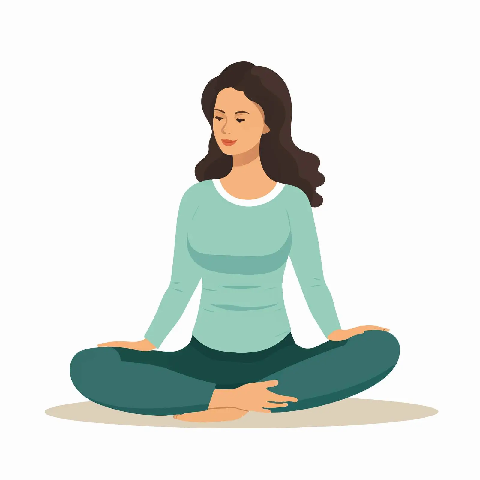 Pregnant Woman Meditating in Yoga Pose – free crossed image from Dotvec