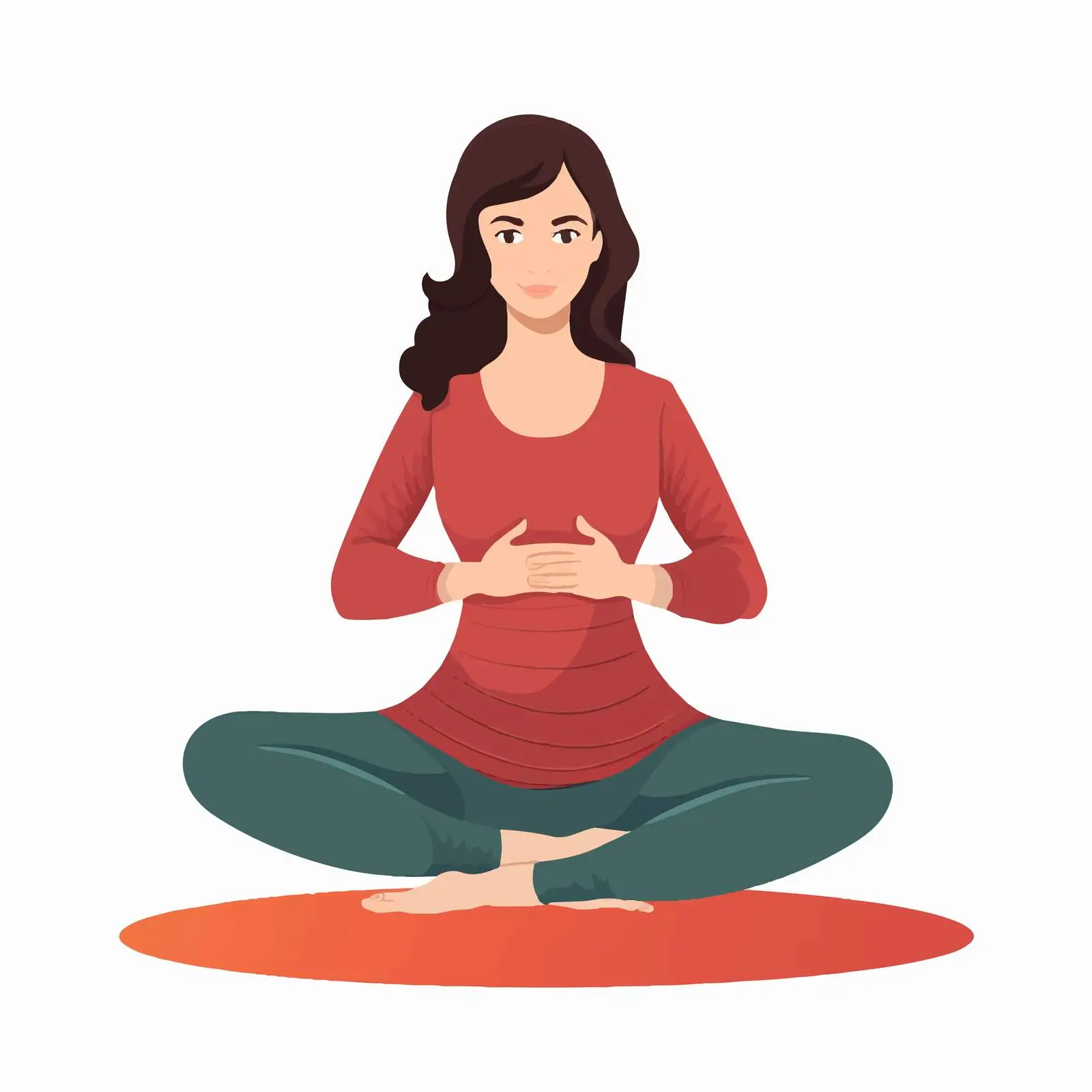 Pregnant Woman Meditating in Yoga Pose – free rounded image from Dotvec