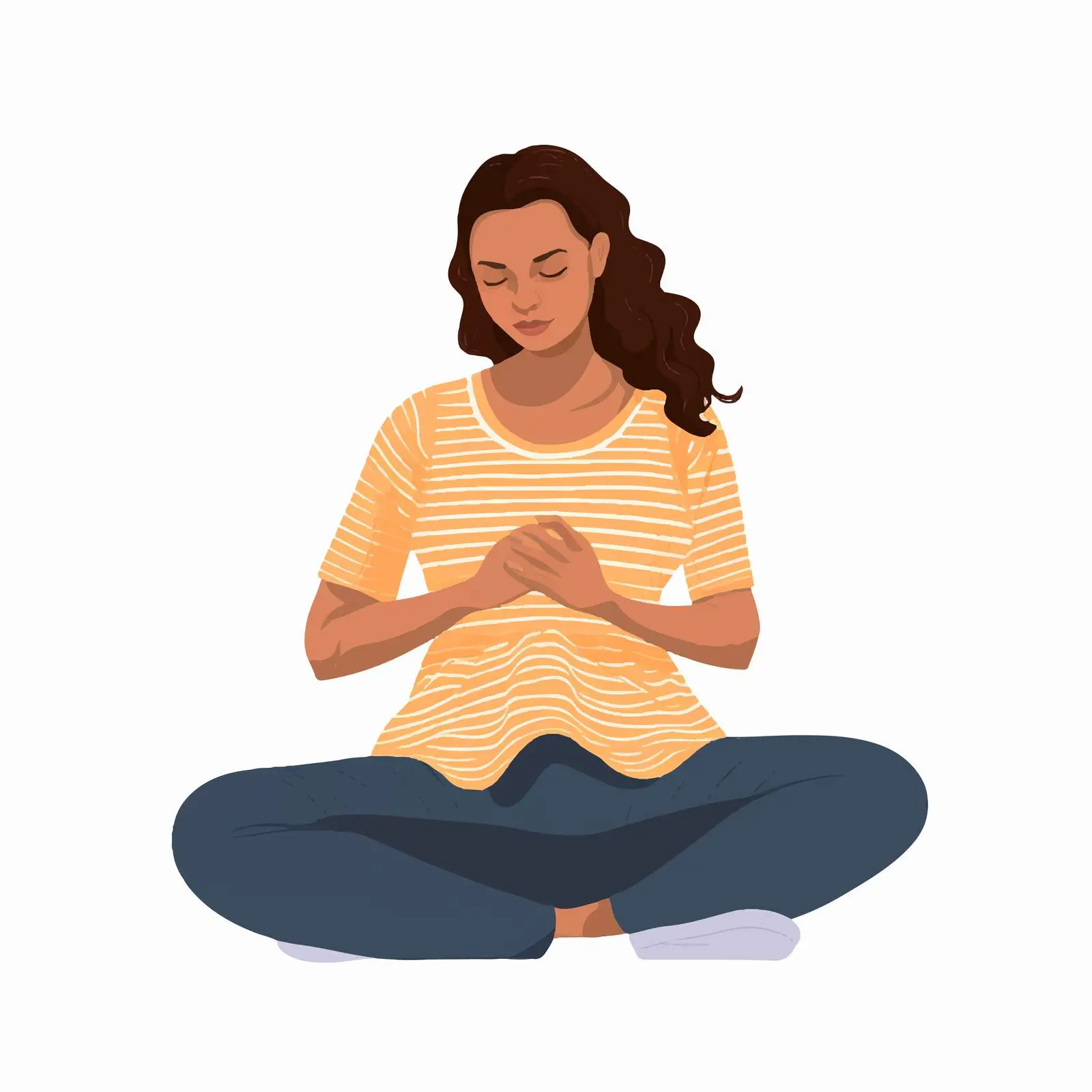 Pregnant Woman Meditating in Yoga Pose — free download from Dotvec