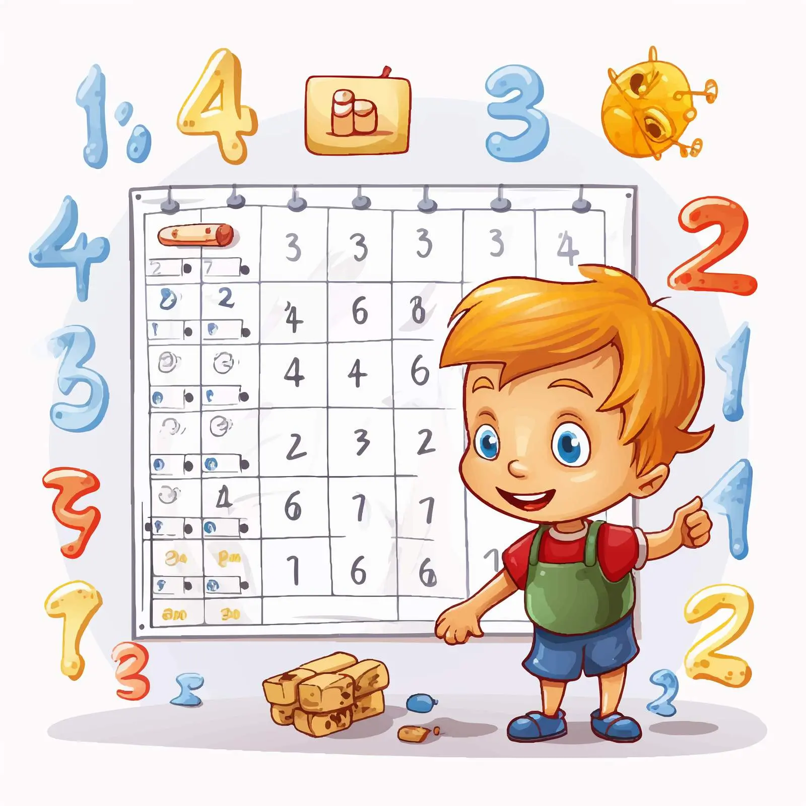 Preschool Addition Math Worksheet Template Illustration — free download from Dotvec