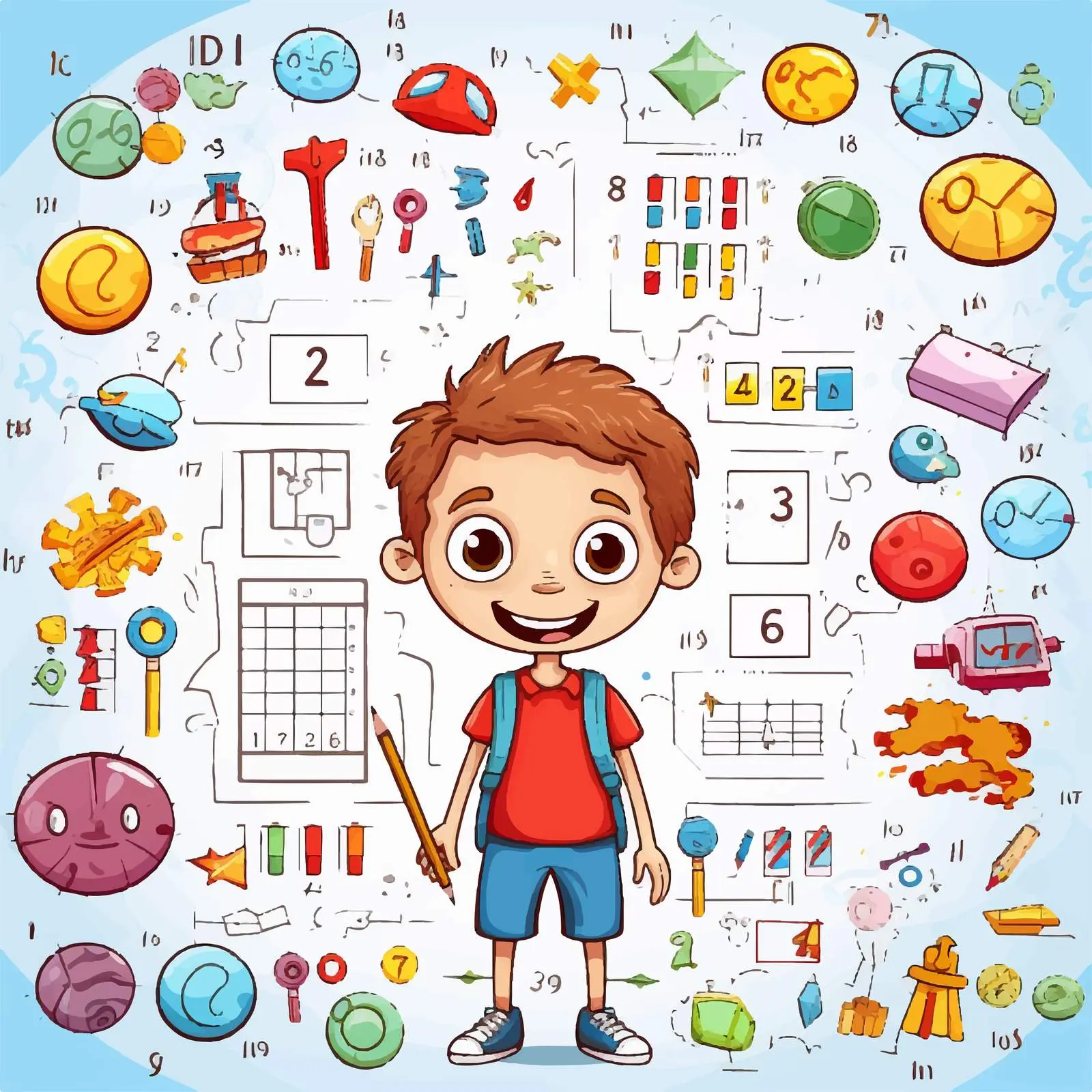 Preschool Addition Math Worksheet Template Illustration — free download from Dotvec