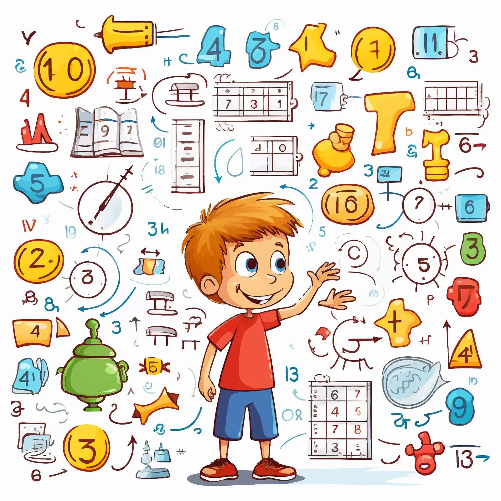 Preschool Addition Math Worksheet Template Illustration — free download from Dotvec