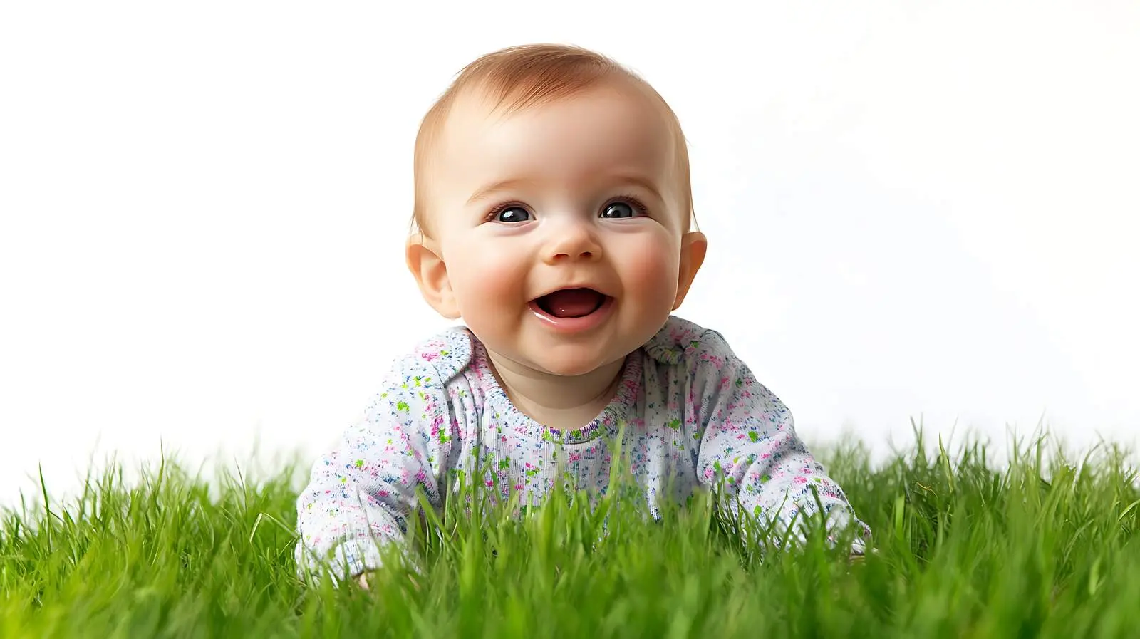 Cute Baby Sneezing on Grass Background — free download from Dotvec