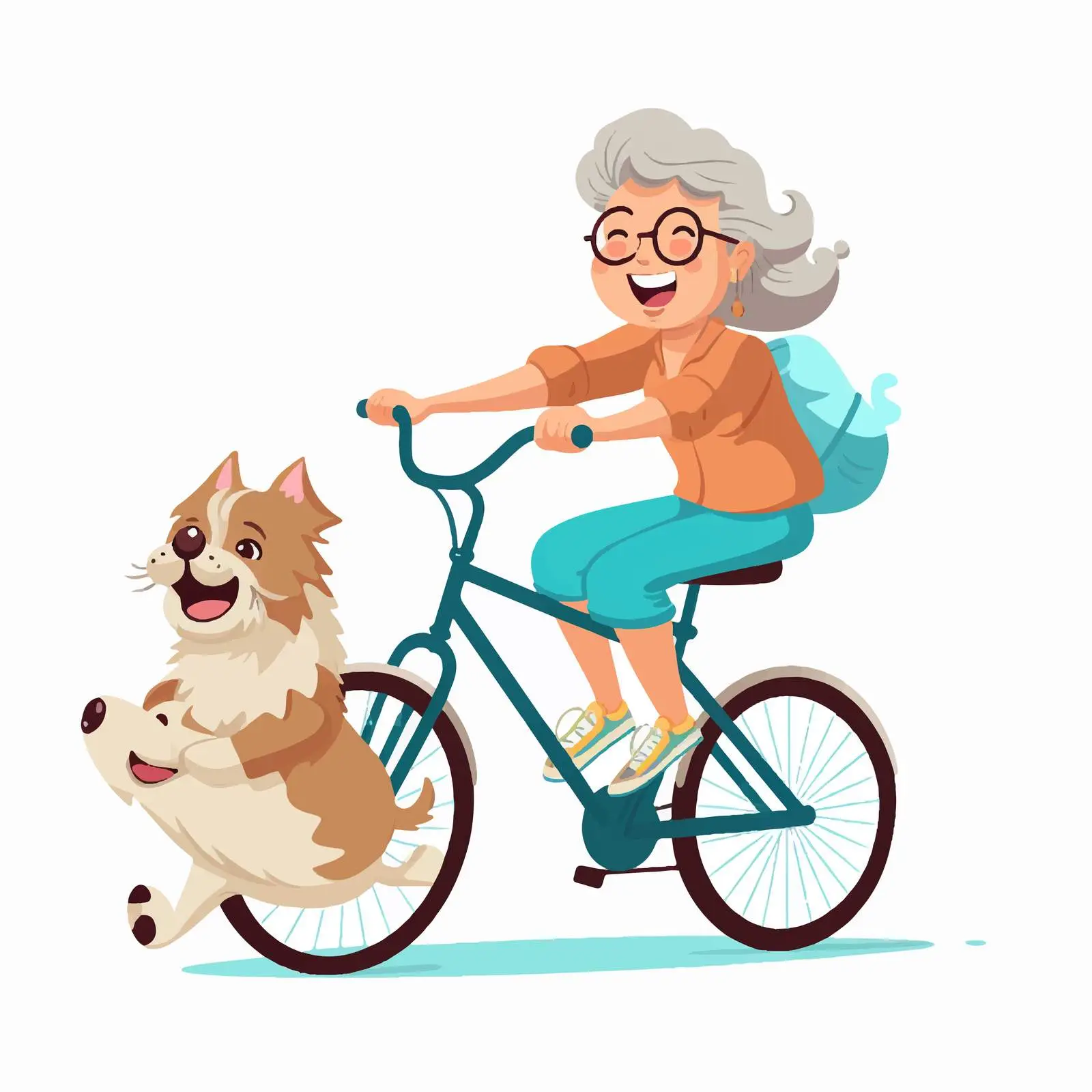 Elderly Woman Riding Bike in Casual Attire — free download from Dotvec