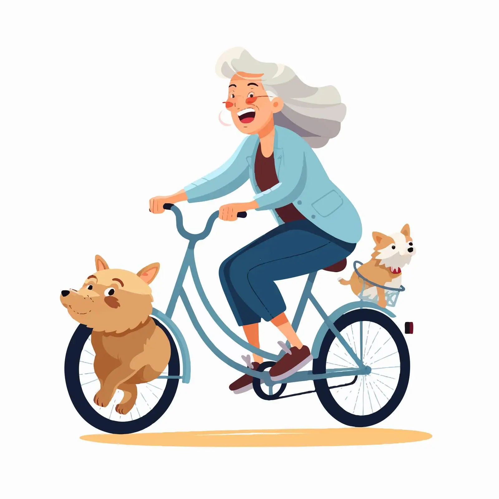 Elderly Woman Biking in Casual Attire — free download from Dotvec