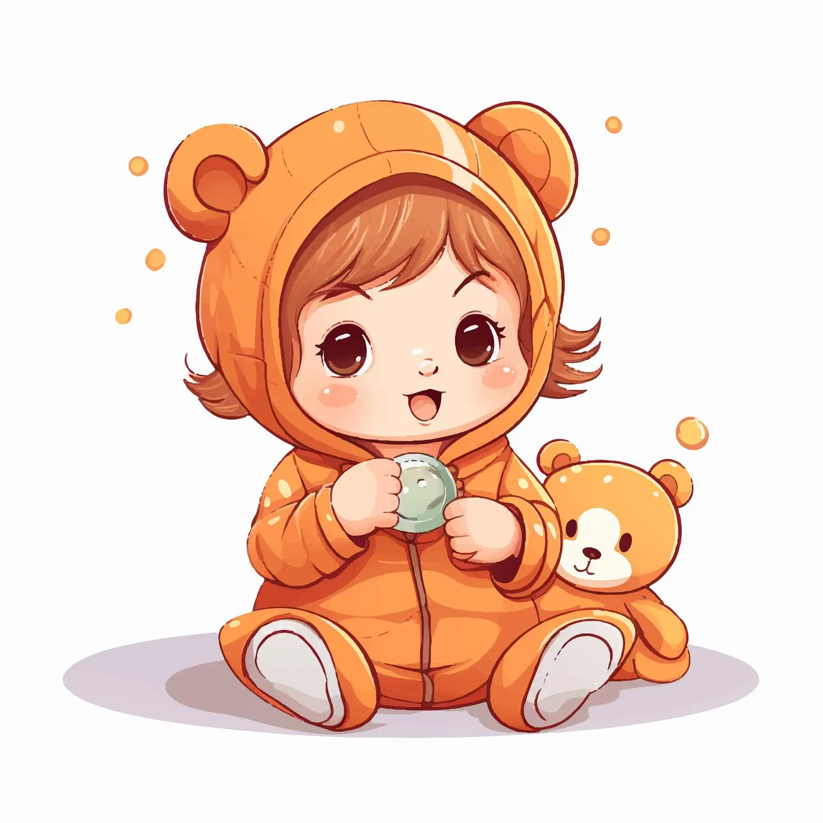 Newborn Baby Girl in Romper Suit – free stylized baby image from Dotvec