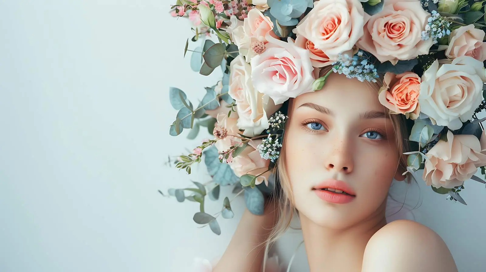Beautiful Woman Holding Flower Bouquet — free download from Dotvec