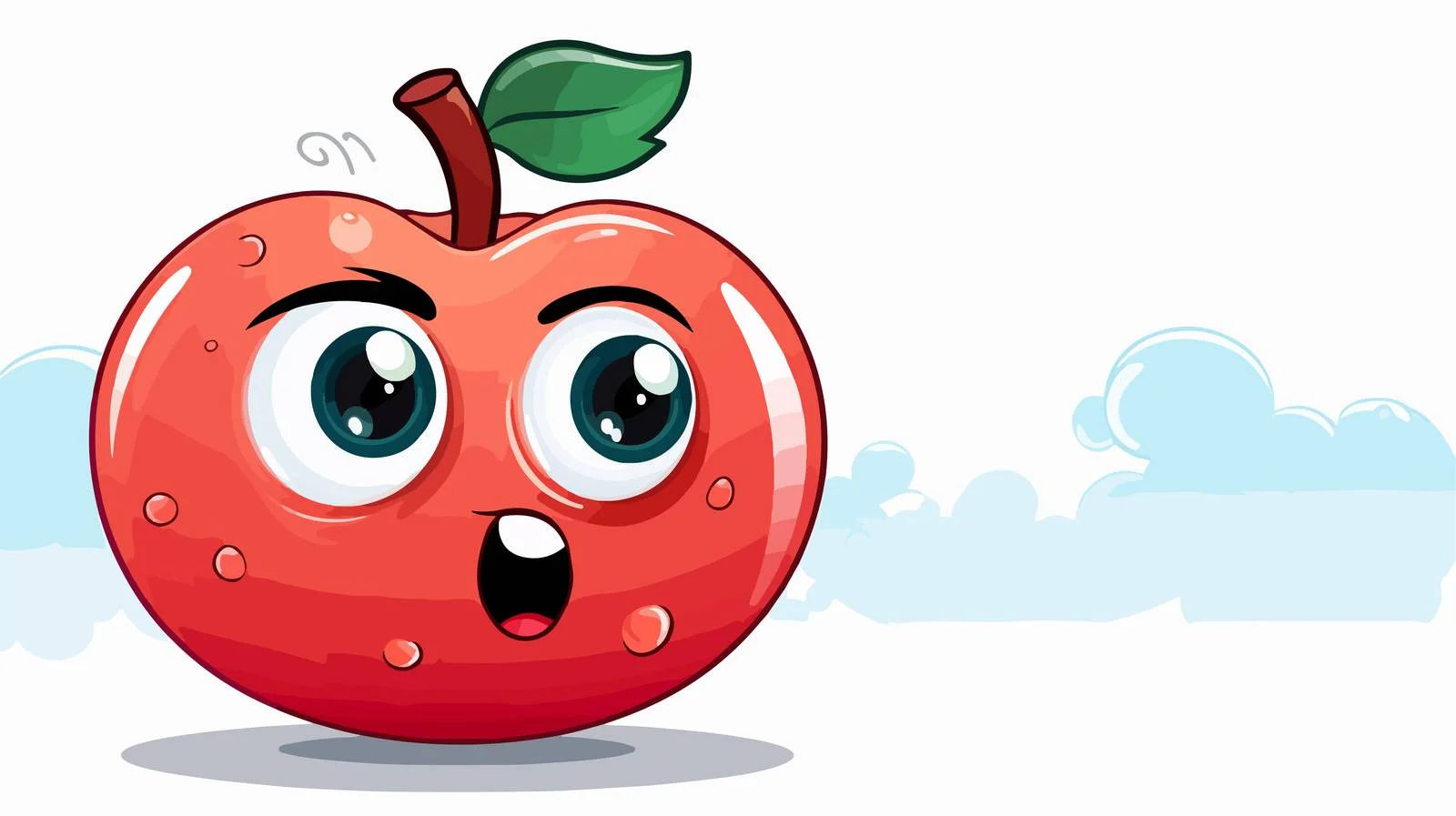 Charming Apple Cartoon with Thought Bubble — free download from Dotvec