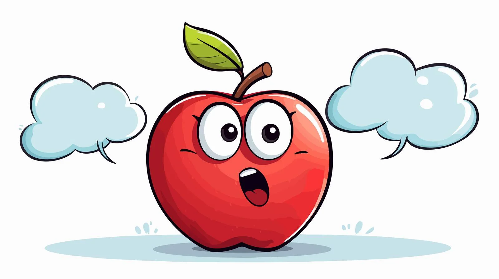 Charming Apple Cartoon with Thought Bubble — free download from Dotvec