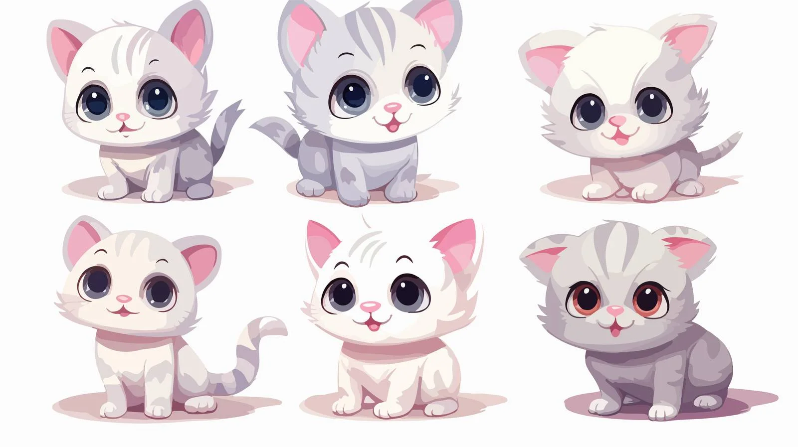 Pretty Cartoon Cat Illustration — free download from Dotvec