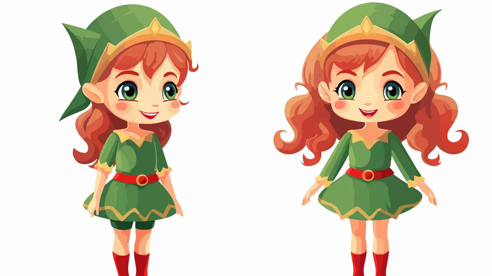 Colorful Cartoon Elf Girl Illustration — free download from Dotvec