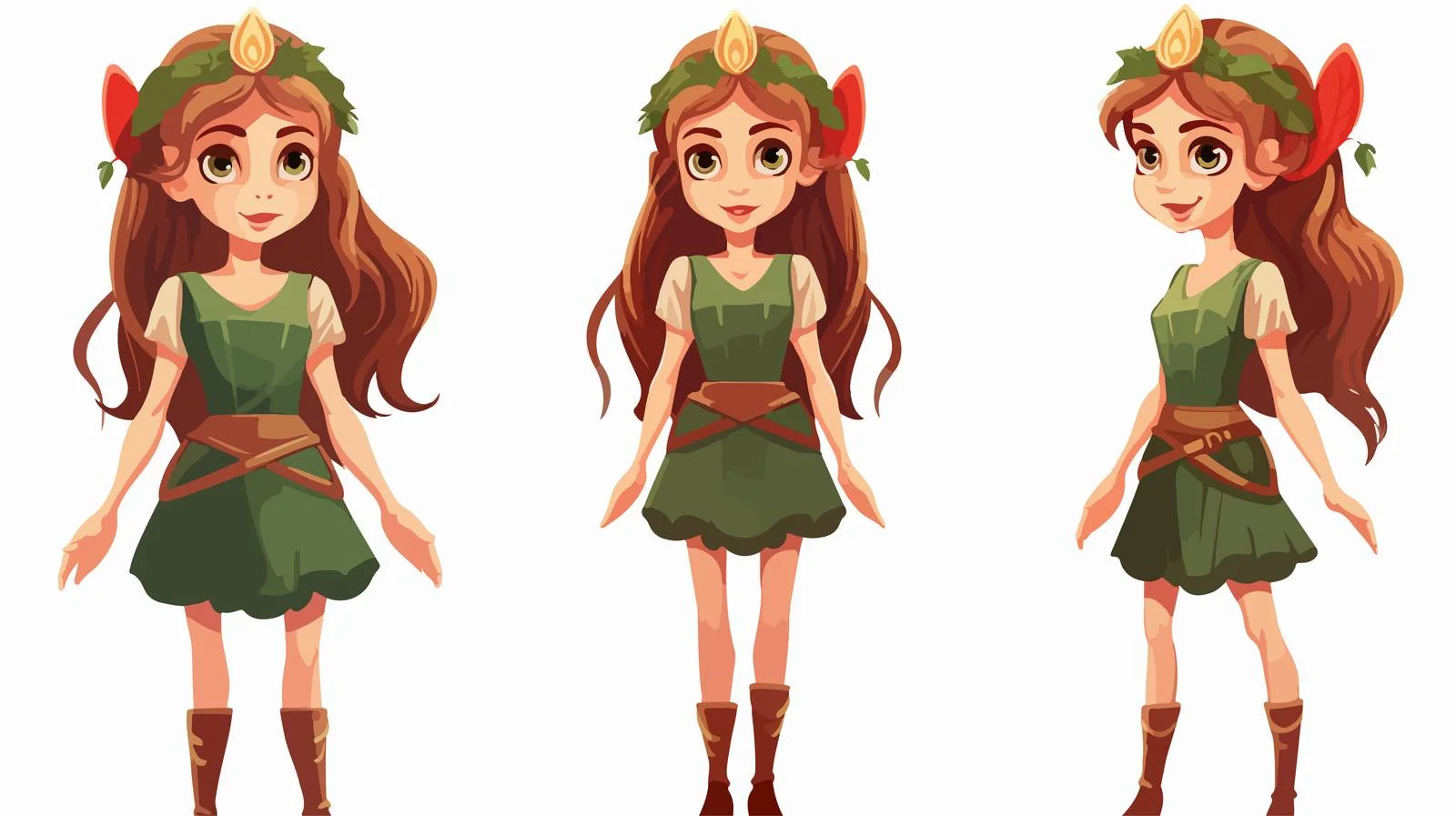 Cartoon Elf Girl Illustration — free download from Dotvec