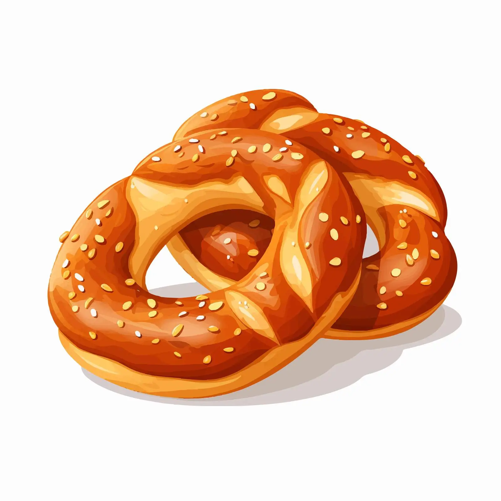 German Pretzel with Sesame Seeds from Bavaria – free german cuisine image from Dotvec
