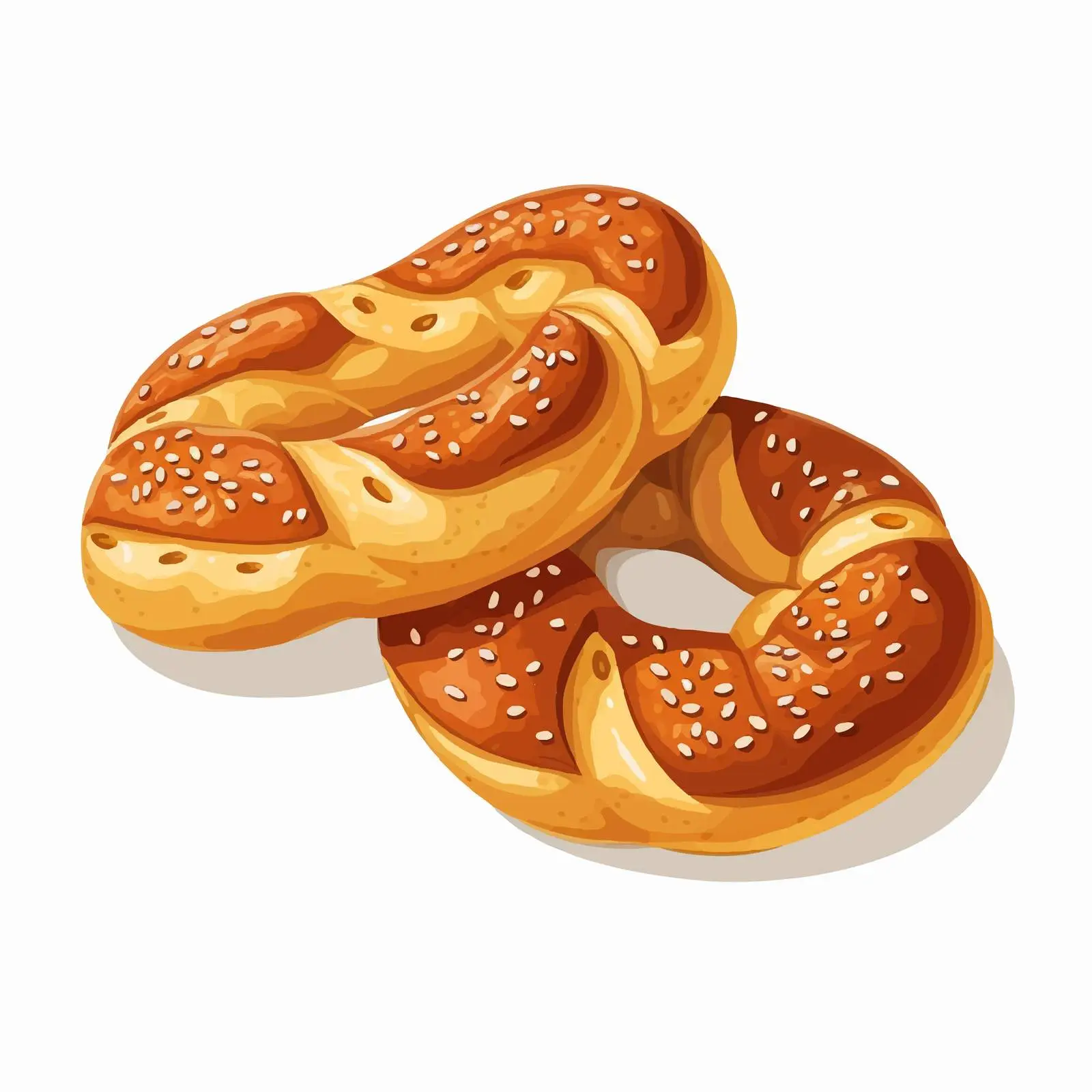 German Pretzel with Sesame Seeds from Bavaria – free german cuisine image from Dotvec