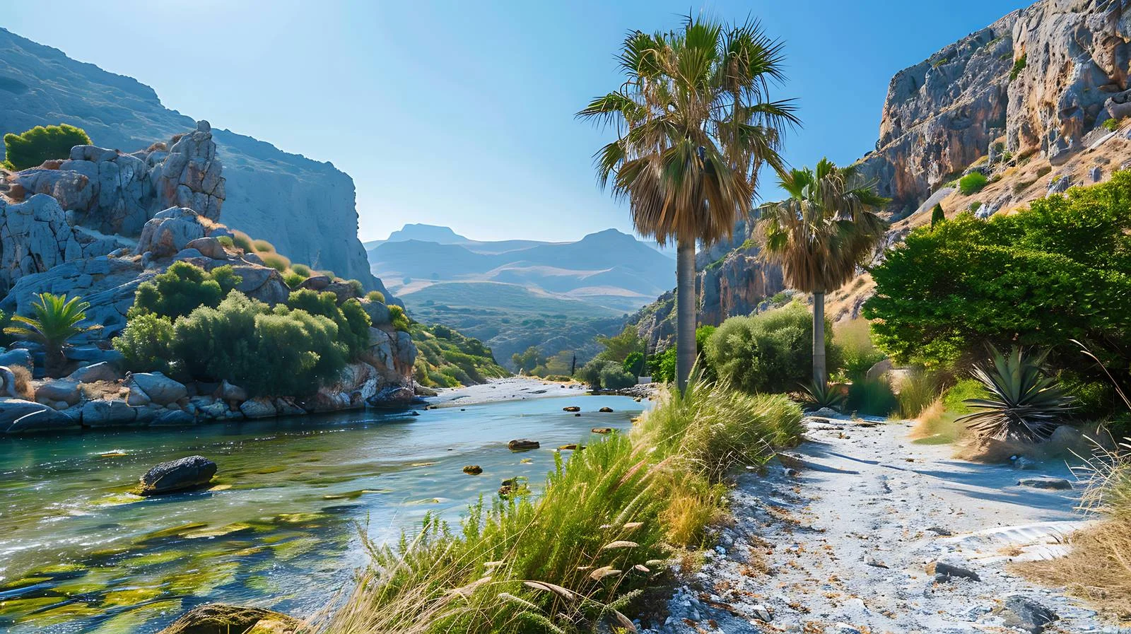 Tranquil Preveli Palm Beach Landscape — free download from Dotvec