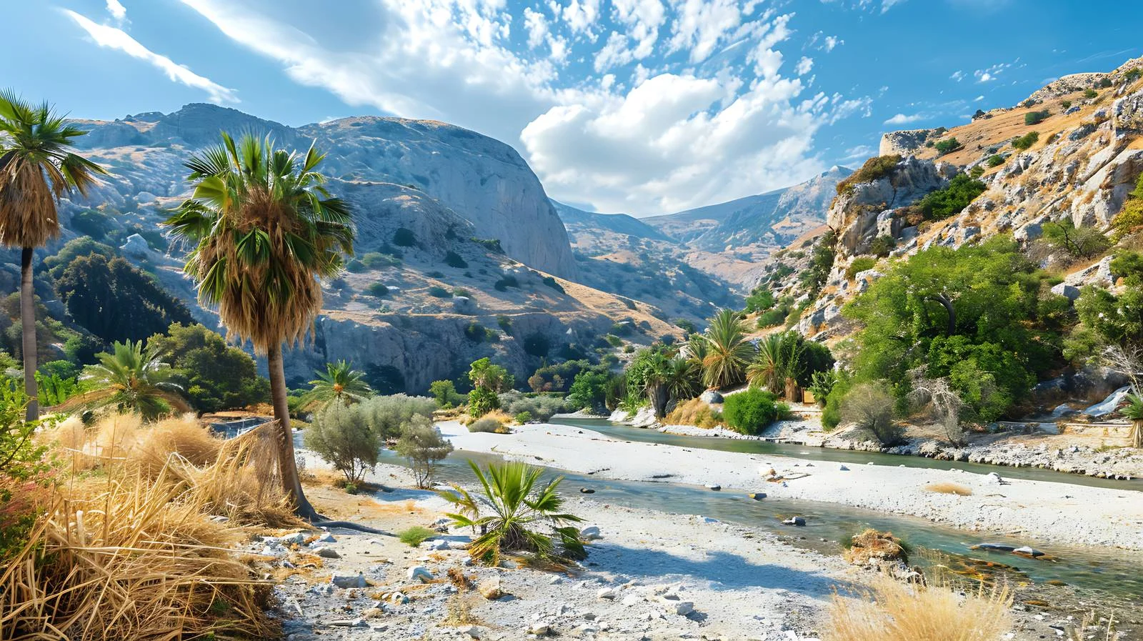 Tranquil Palm Beach and River Landscape — free download from Dotvec