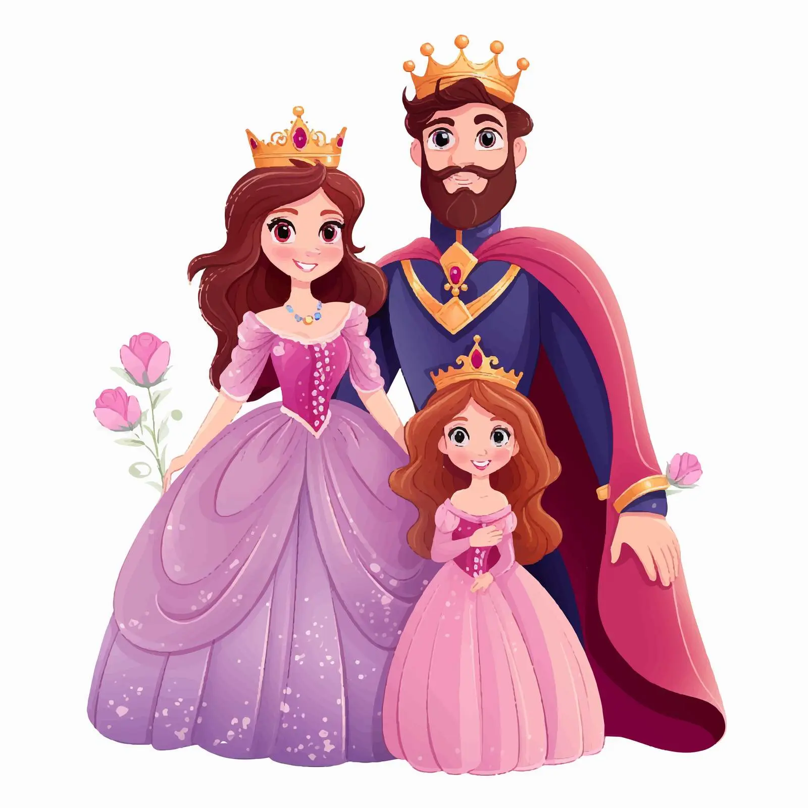 Princess with King and Queen in Castle Scene – free princess image from Dotvec