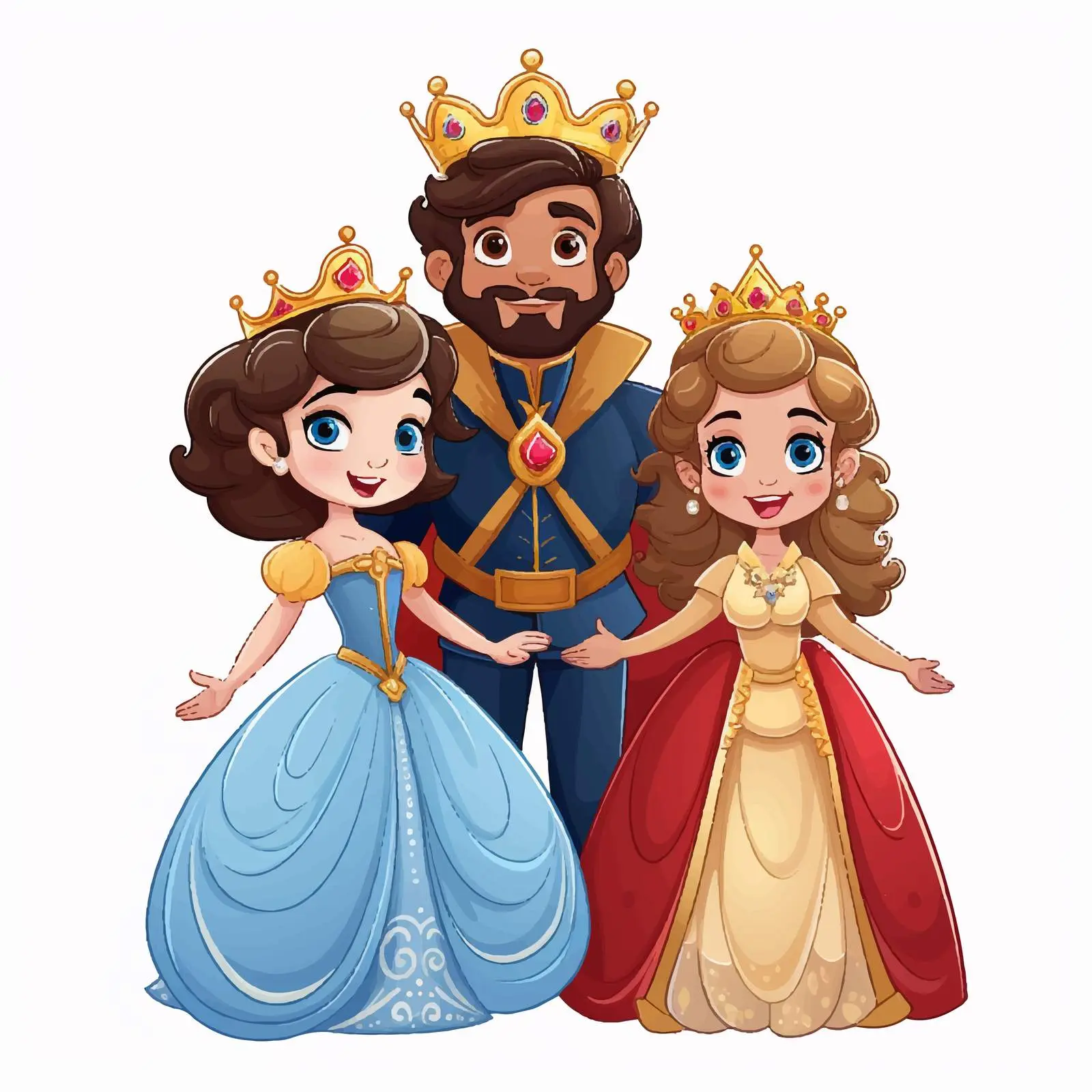 Princess with King and Queen in Castle Illustration – free princess image from Dotvec