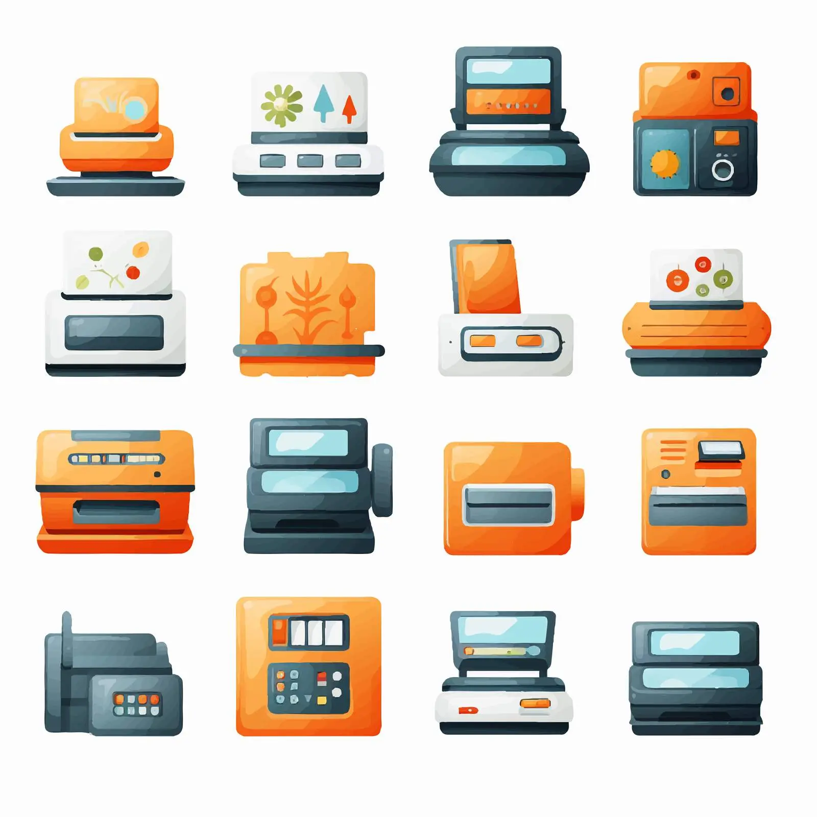 Isolated Print Icon Set on White Background — free download from Dotvec