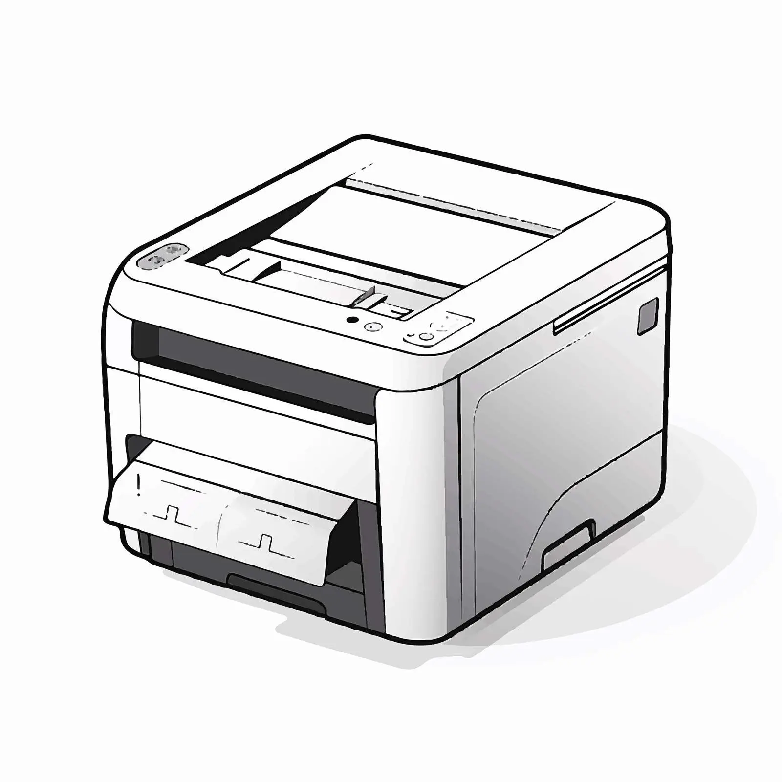 Printer Outline Vector Illustration on White Background — free download from Dotvec