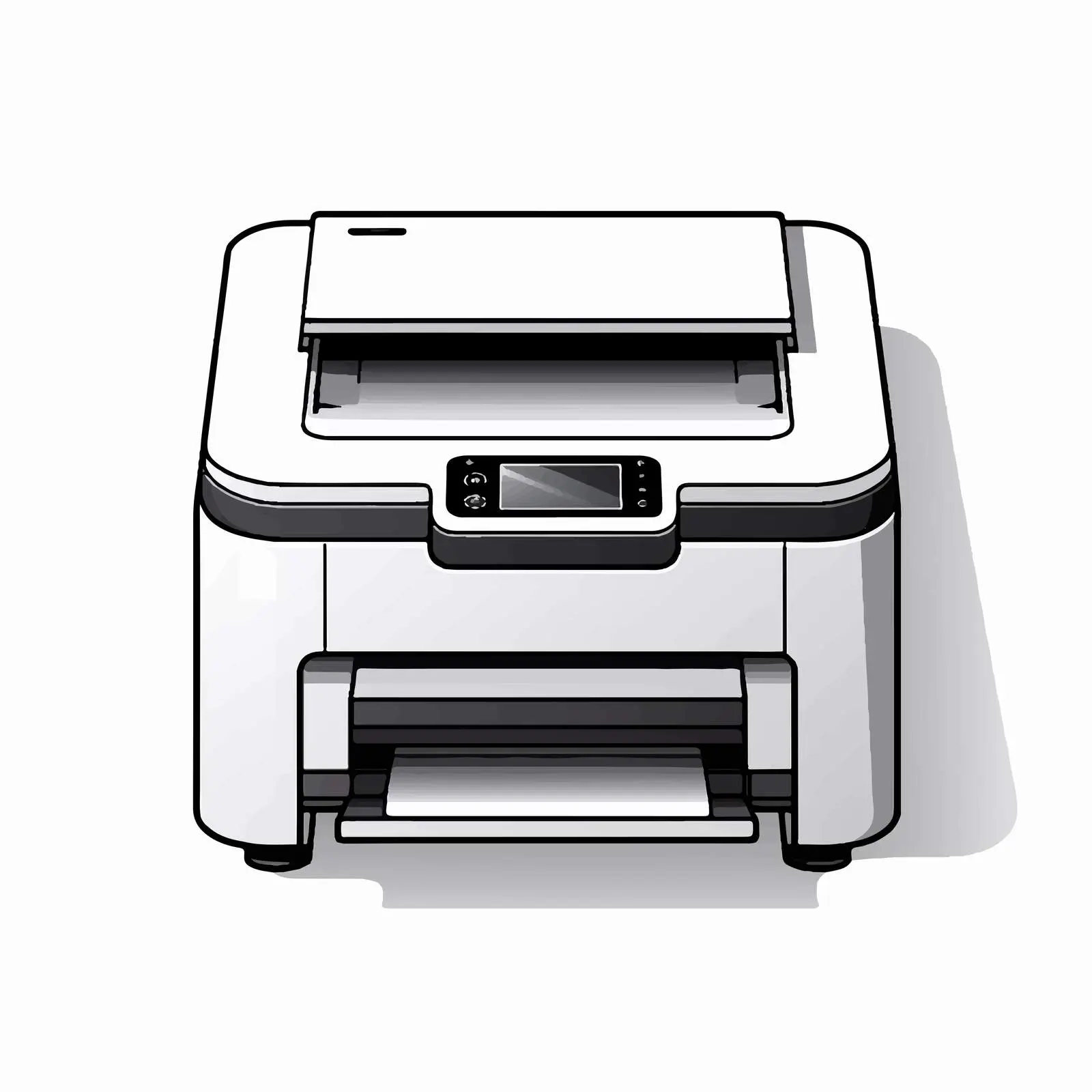 Printer Outline Vector Illustration on White Background — free download from Dotvec