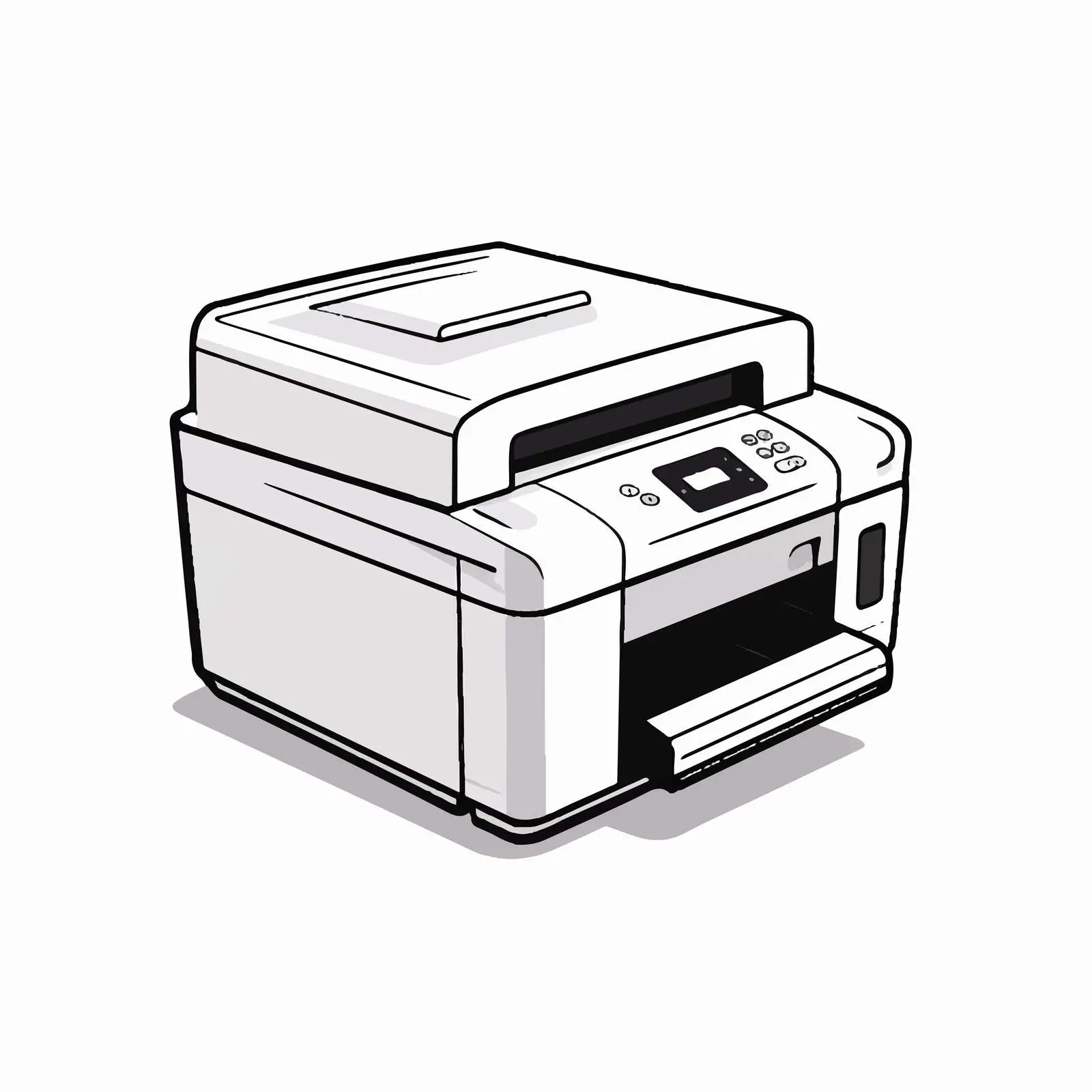 Vector Outline Printer Illustration on White Background — free download from Dotvec