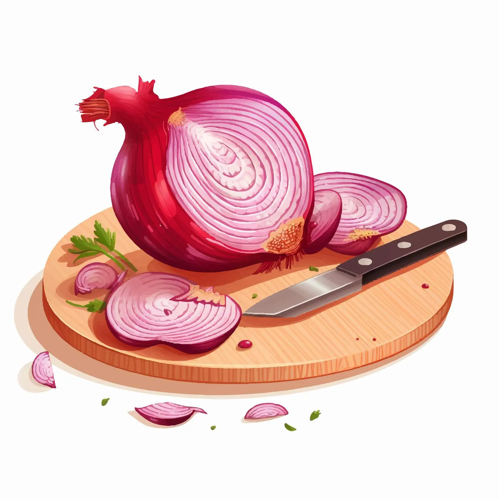 Cutting Fresh Raw Red Onion into Ring Slices — free download from Dotvec