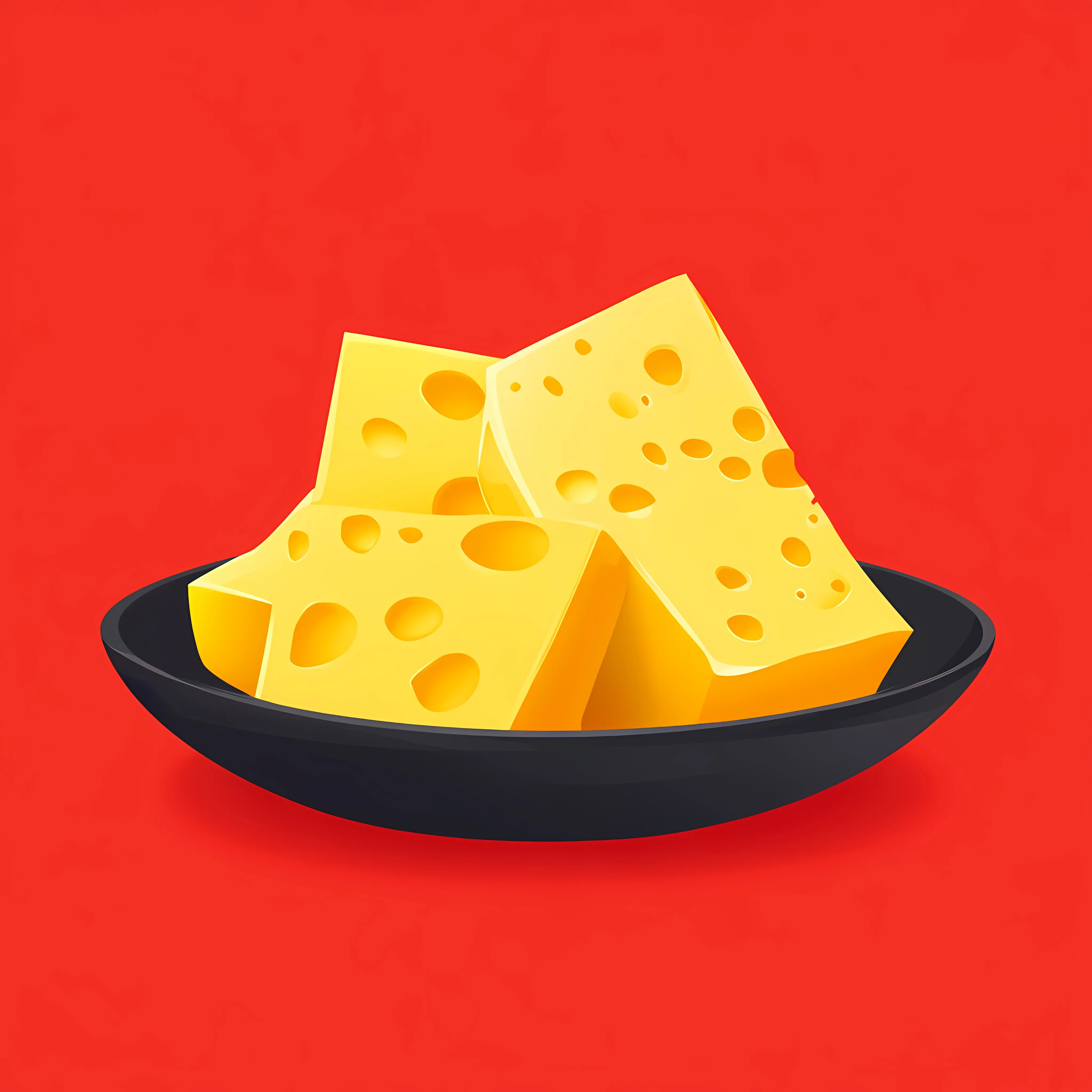 Processed Cheese Flat Style on Red Background — free download from Dotvec