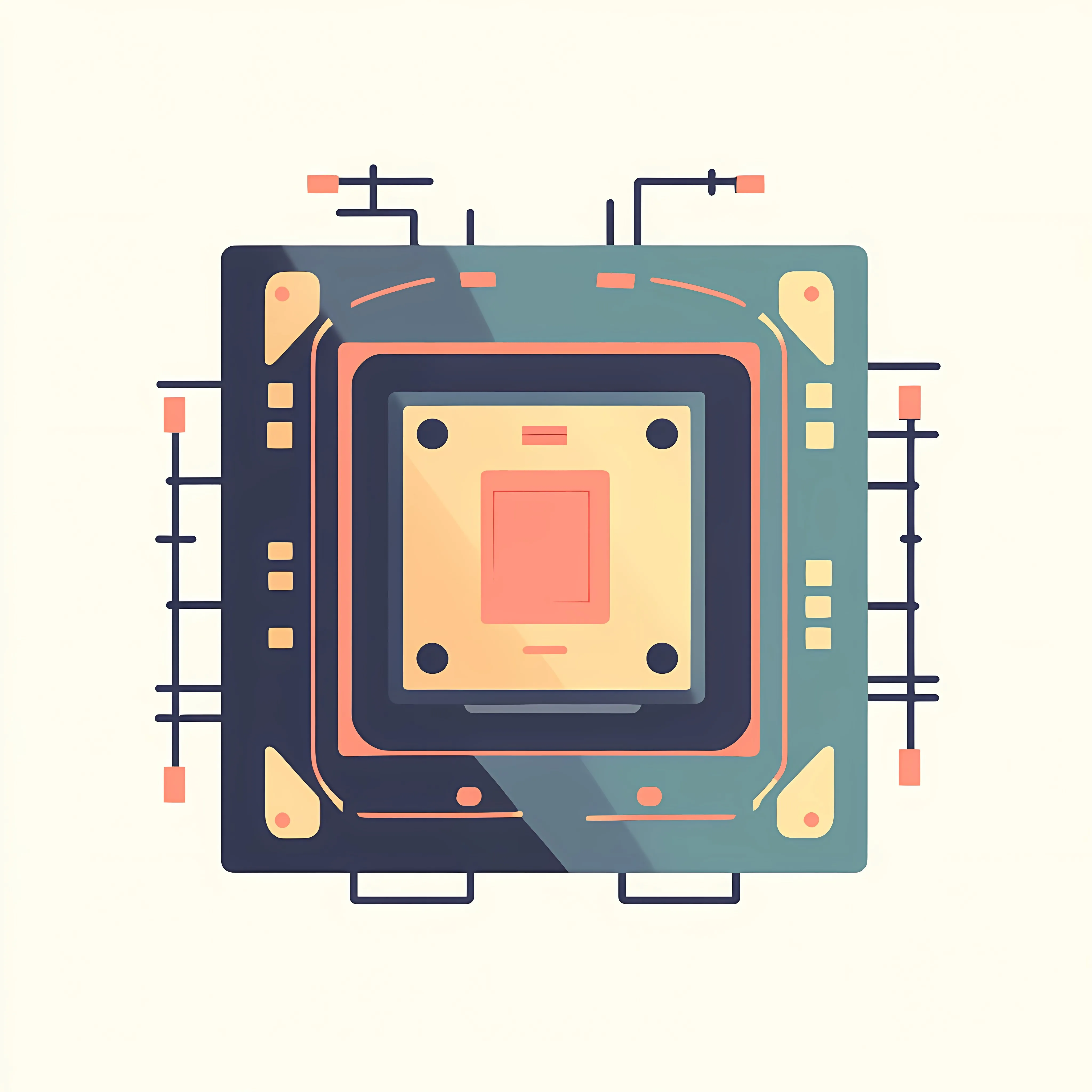 Processor Chip Technology Flat Vector Illustration – free schematic image from Dotvec