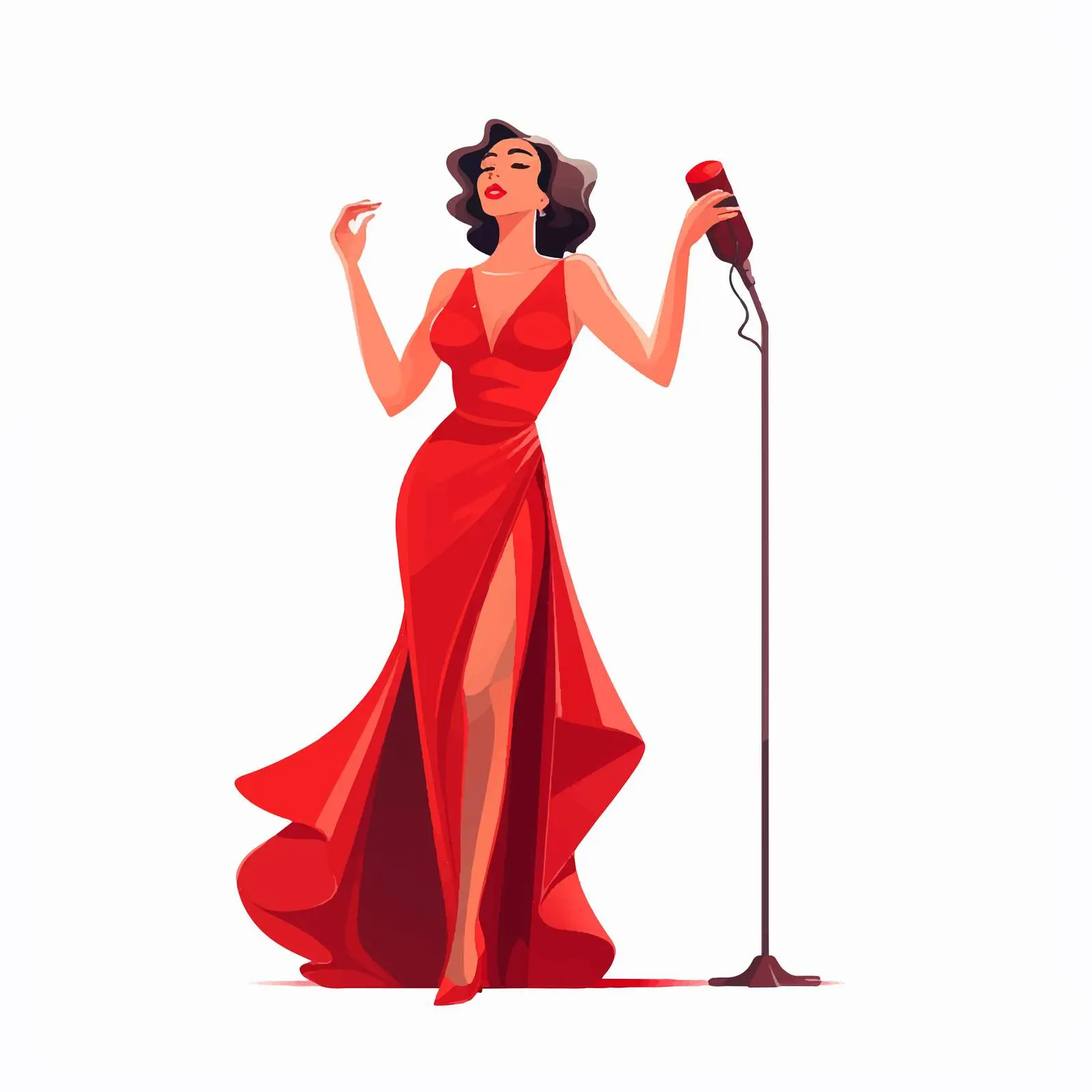 Elegant Jazz Singer in Stylish Attire – free singer image from Dotvec