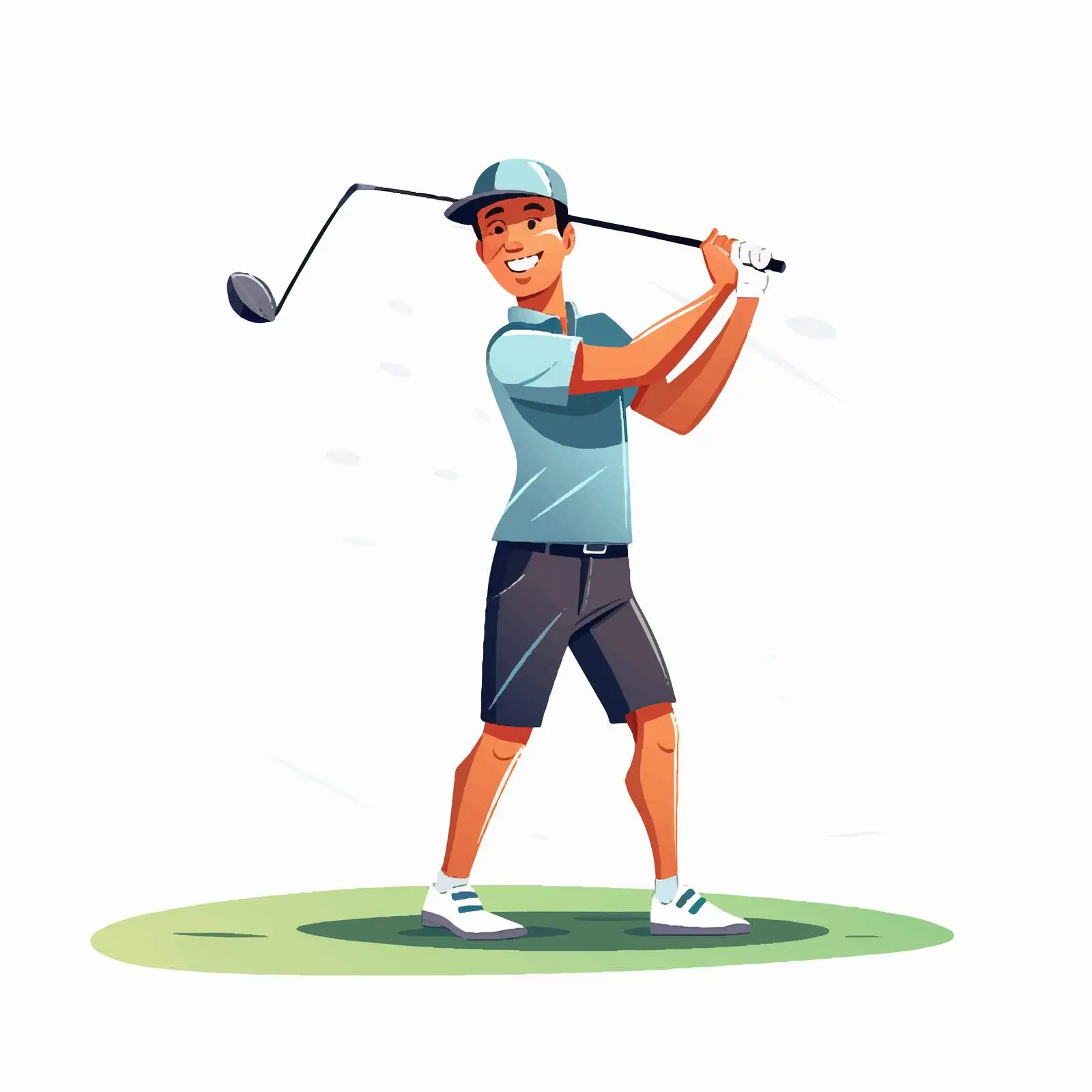 Smiling Young Male Golfer With Golf Club — free download from Dotvec