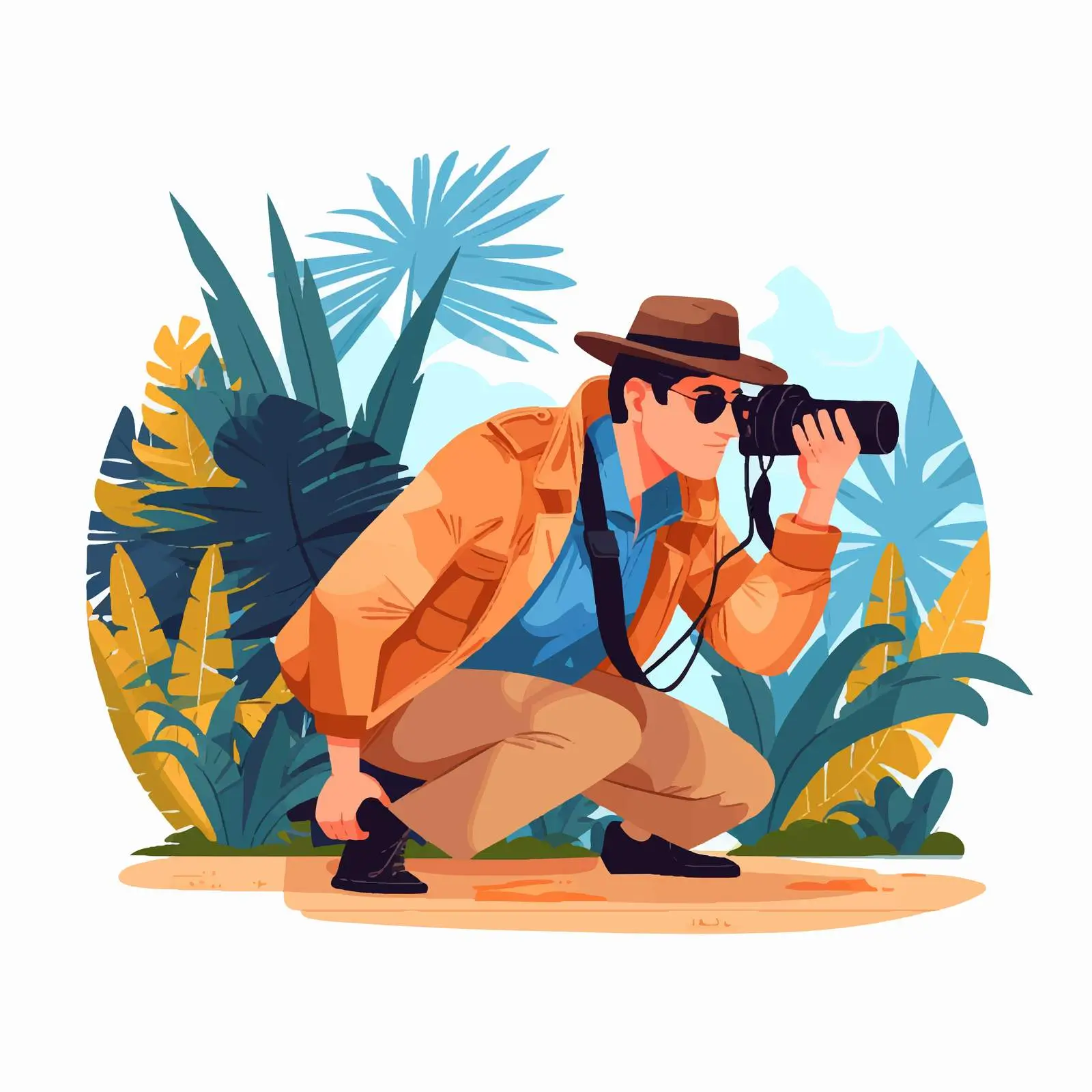 Male Private Detective Hiding in Bushes — free download from Dotvec