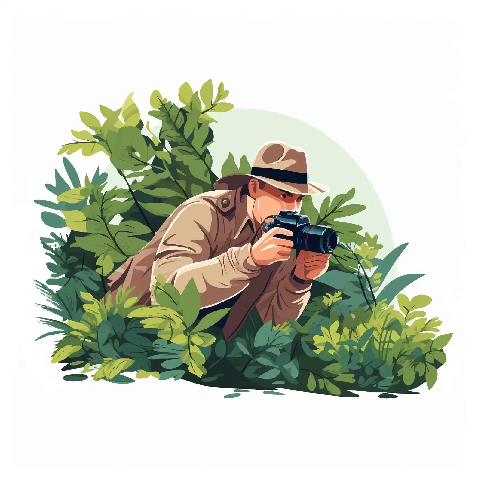Male Private Detective Hiding in Bushes — free download from Dotvec