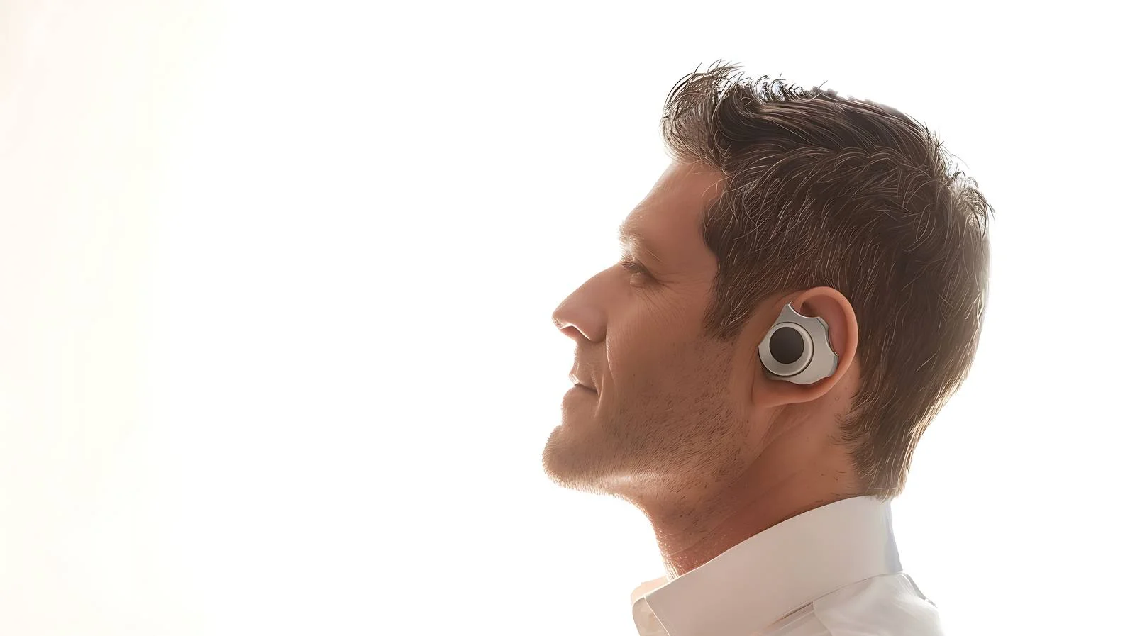 Man with Cochlear Implant Profile Isolated — free download from Dotvec