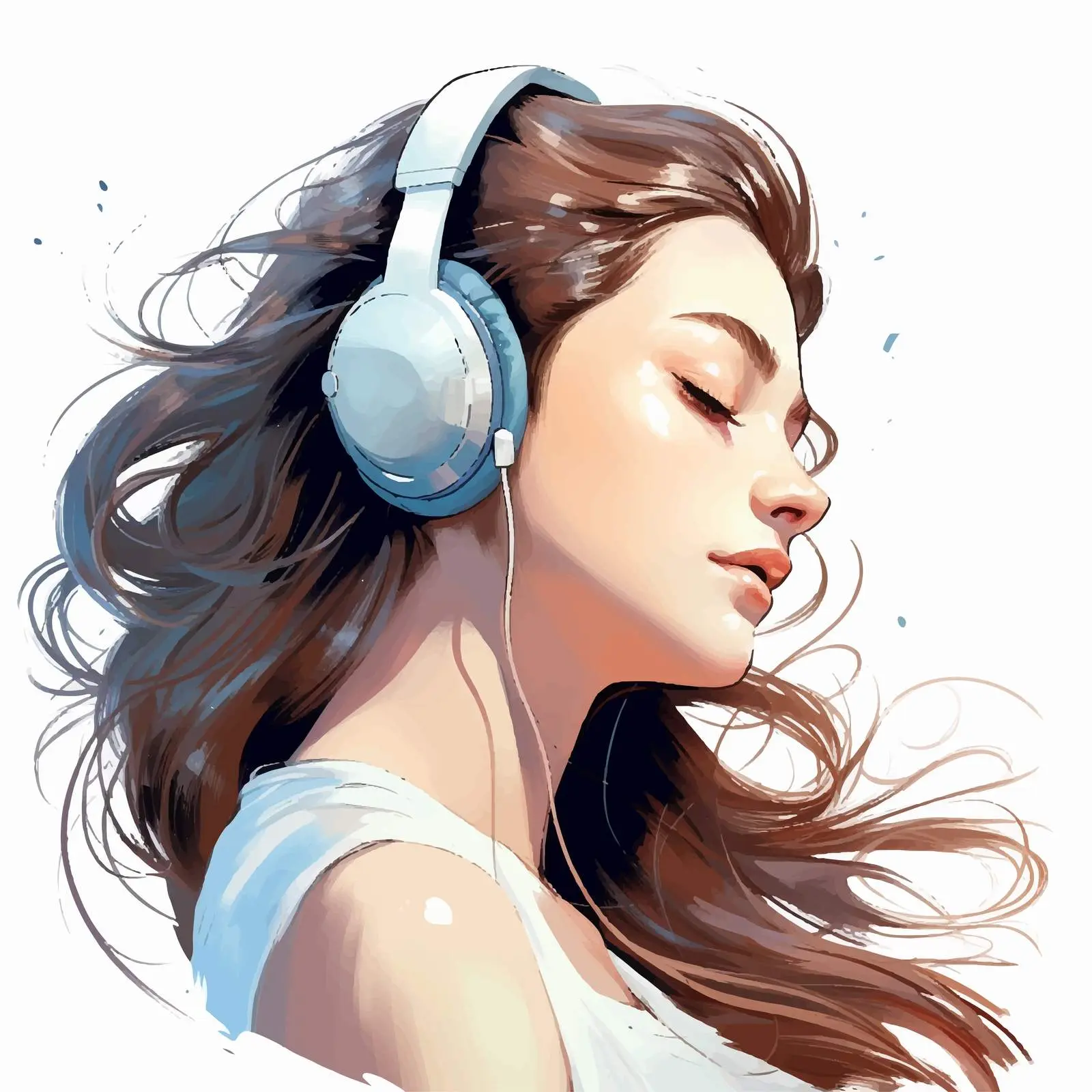 Gorgeous Young Woman Portrait Vector Image — free download from Dotvec