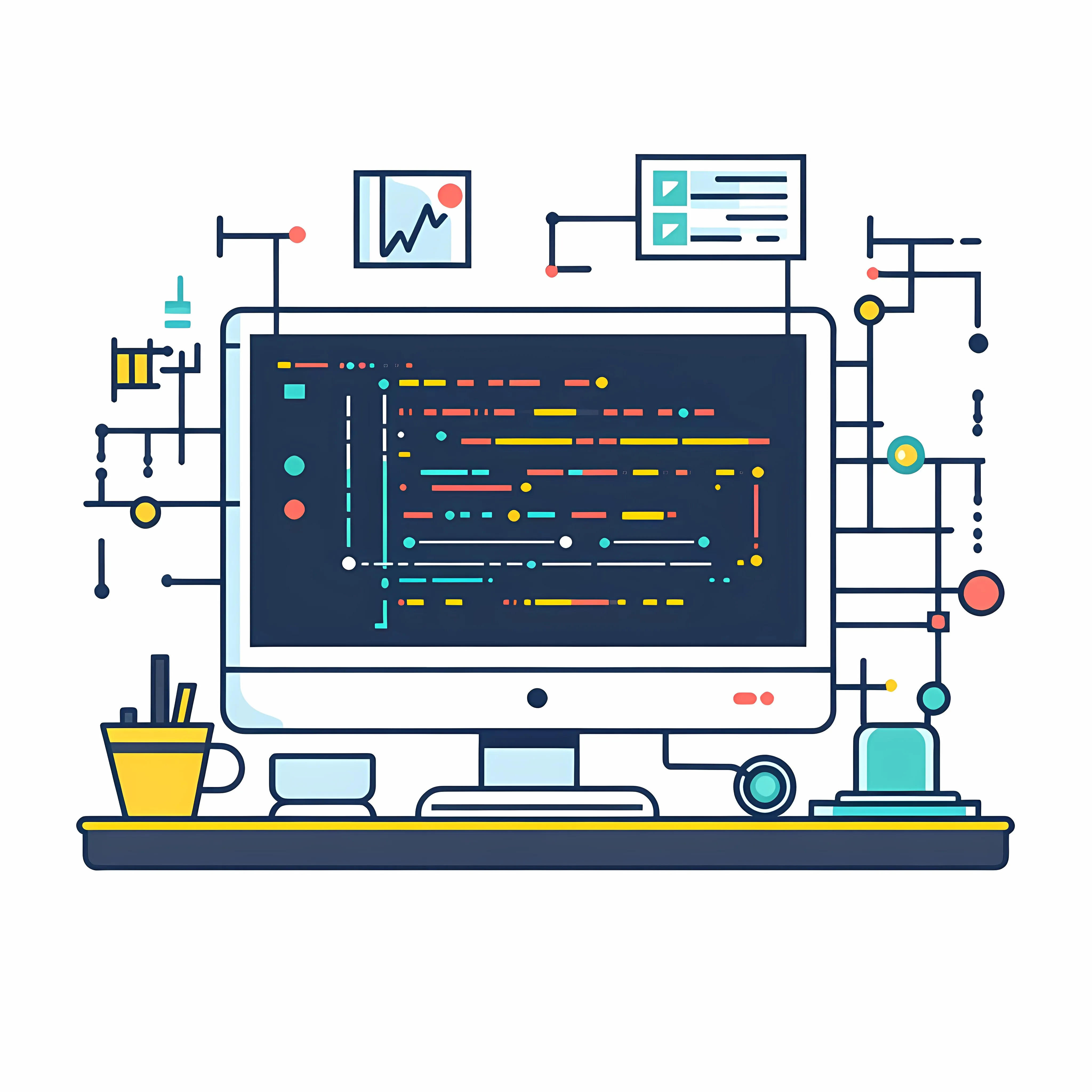 Programming Code Analytics Vector Illustration — free download from Dotvec
