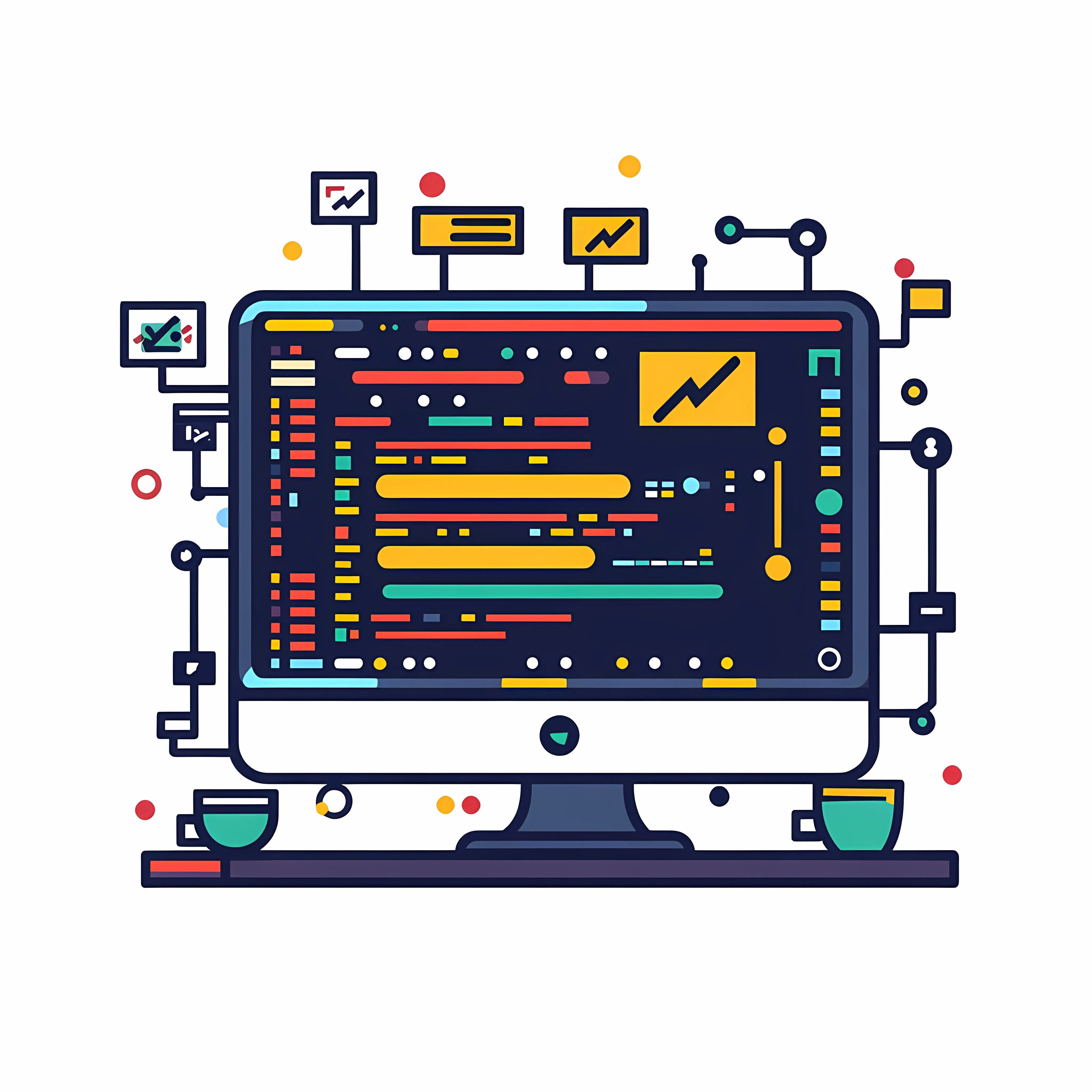 Flat Vector Illustration of Programming Languages — free download from Dotvec