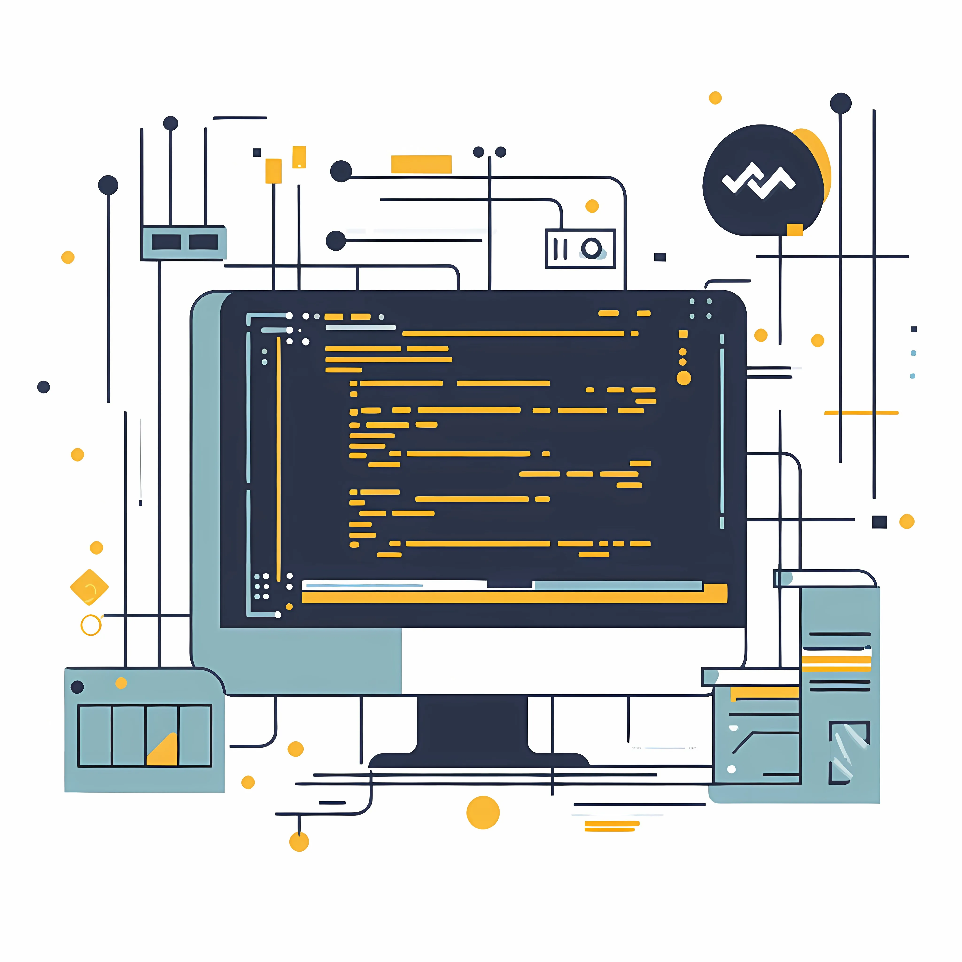 Flat Vector Illustration of Programming Languages — free download from Dotvec
