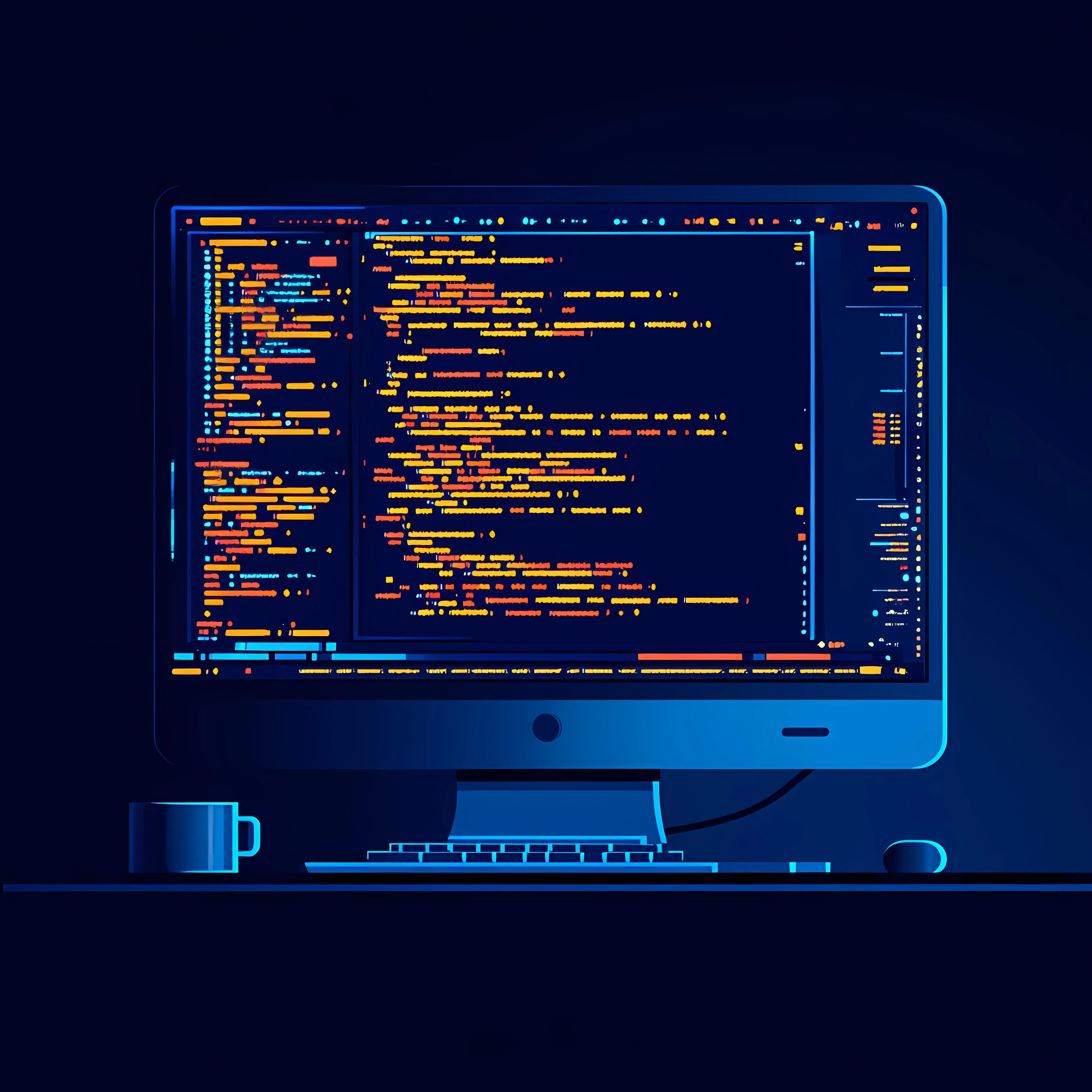 Flat Vector Illustration of Programming Code — free download from Dotvec