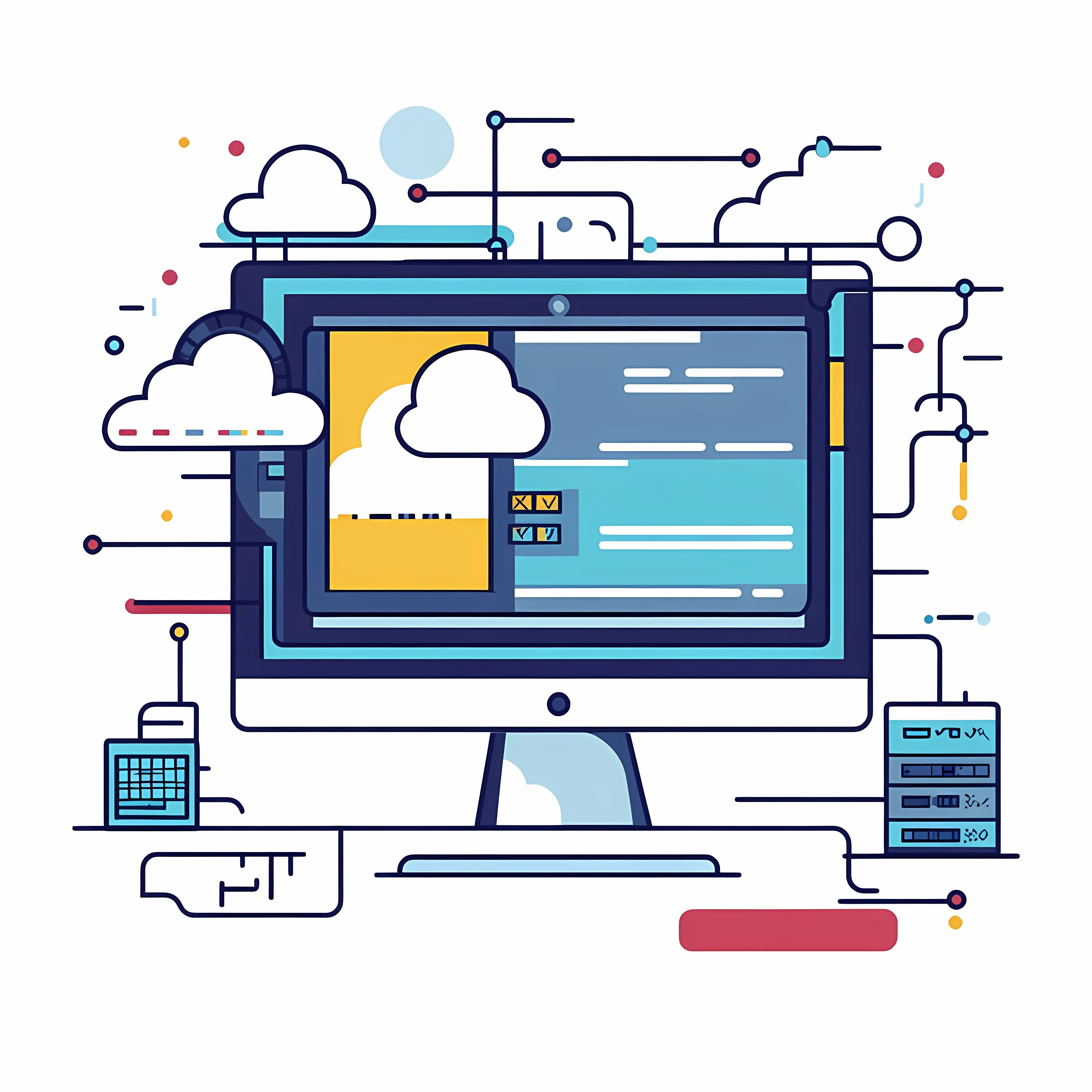 Cloud Storage and Software Development Vector Illustration — free download from Dotvec