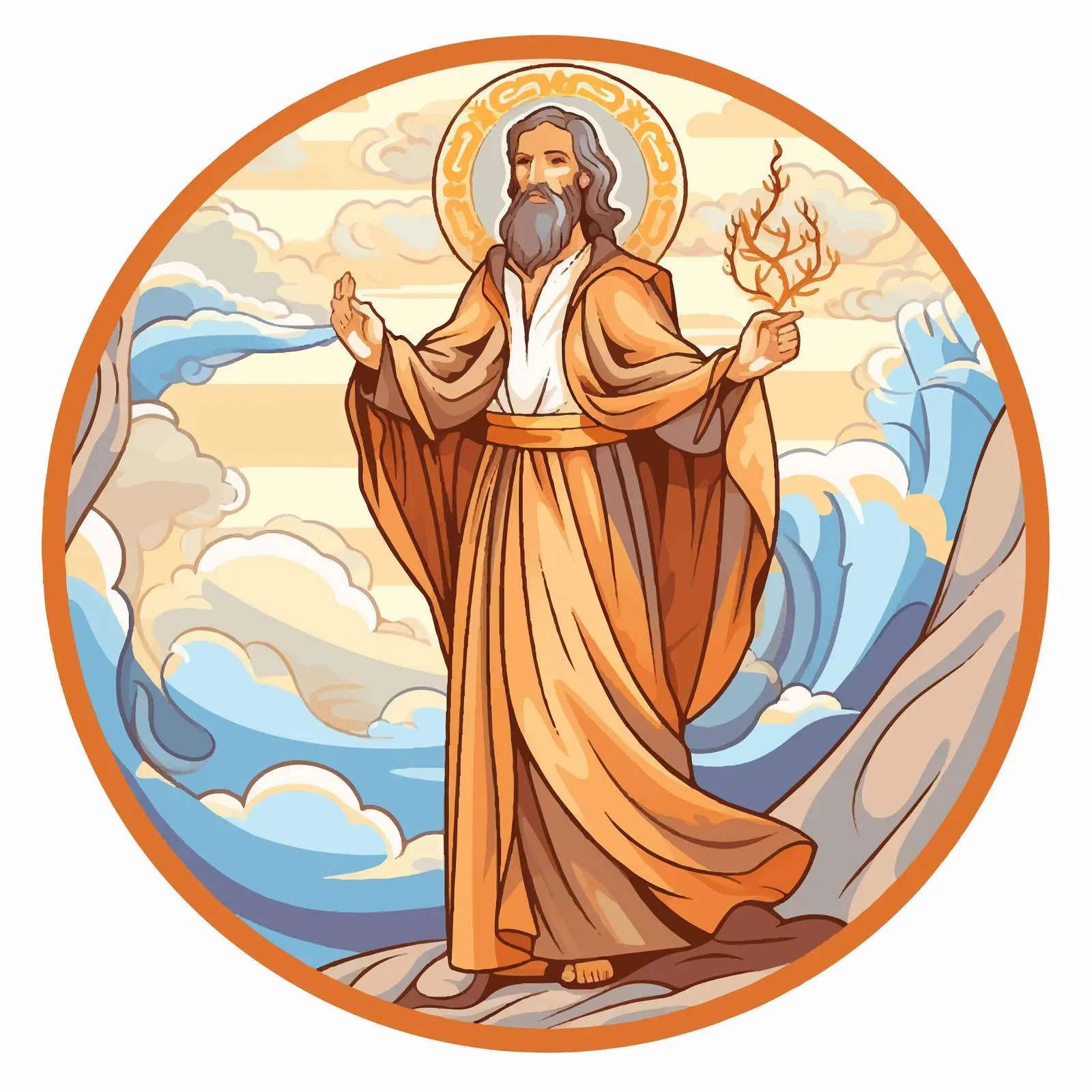 Byzantine Style Illustration of Prophet Elijah — free download from Dotvec